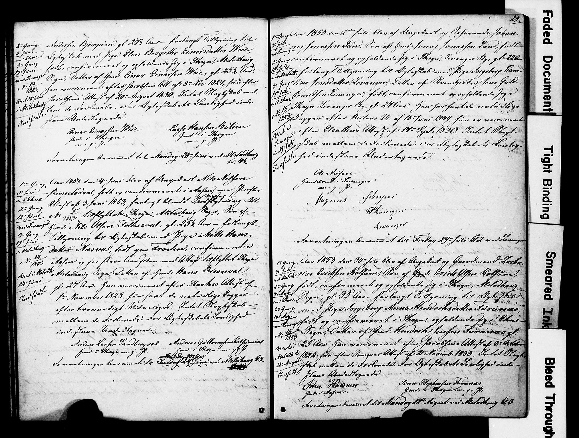 Ministerialprotokoller, klokkerbøker og fødselsregistre - Nord-Trøndelag, AV/SAT-A-1458/717/L0161: Forlovererklæringer nr. 717A11, 1850-1895, s. 29