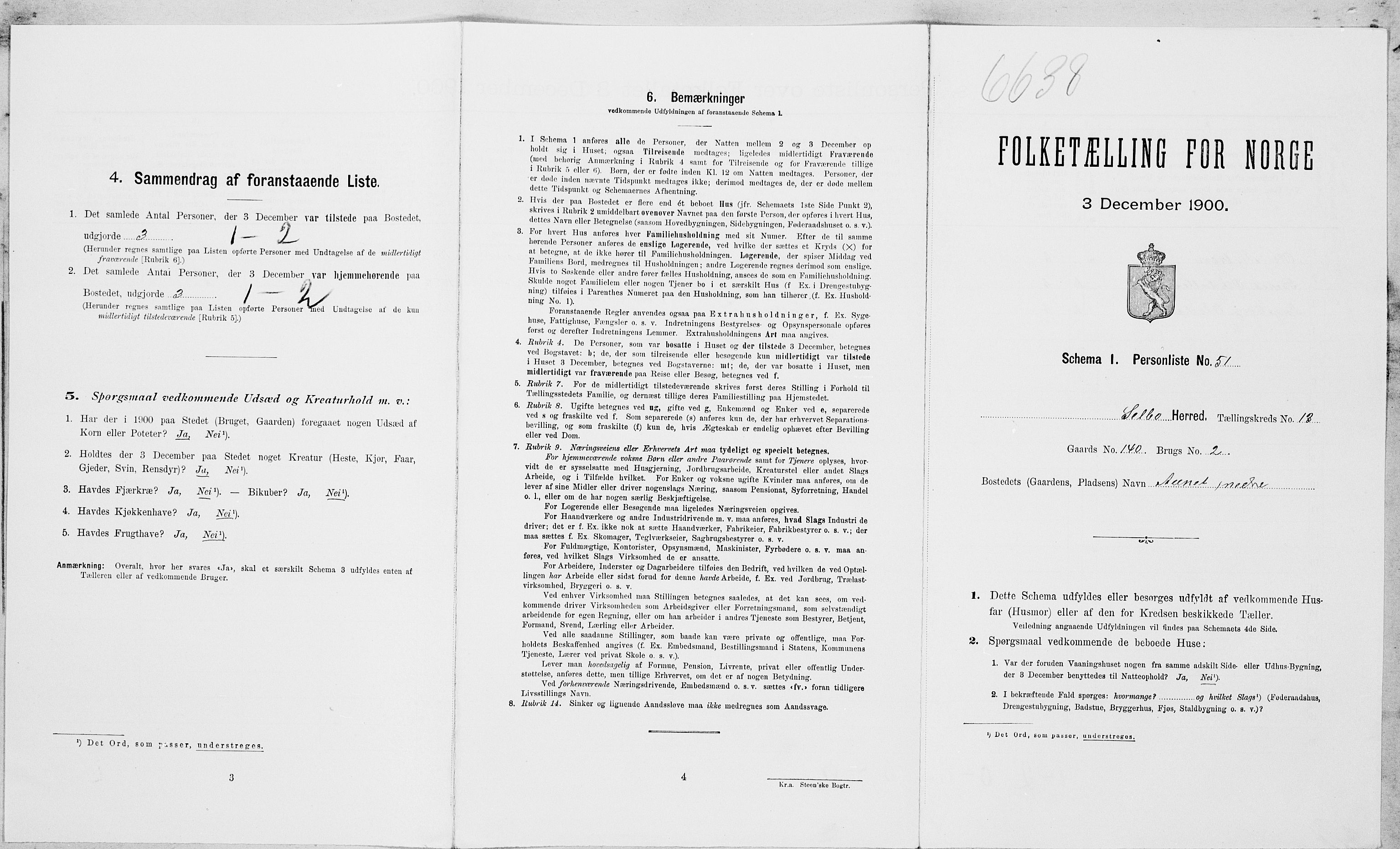 SAT, Folketelling 1900 for 1664 Selbu herred, 1900, s. 1394