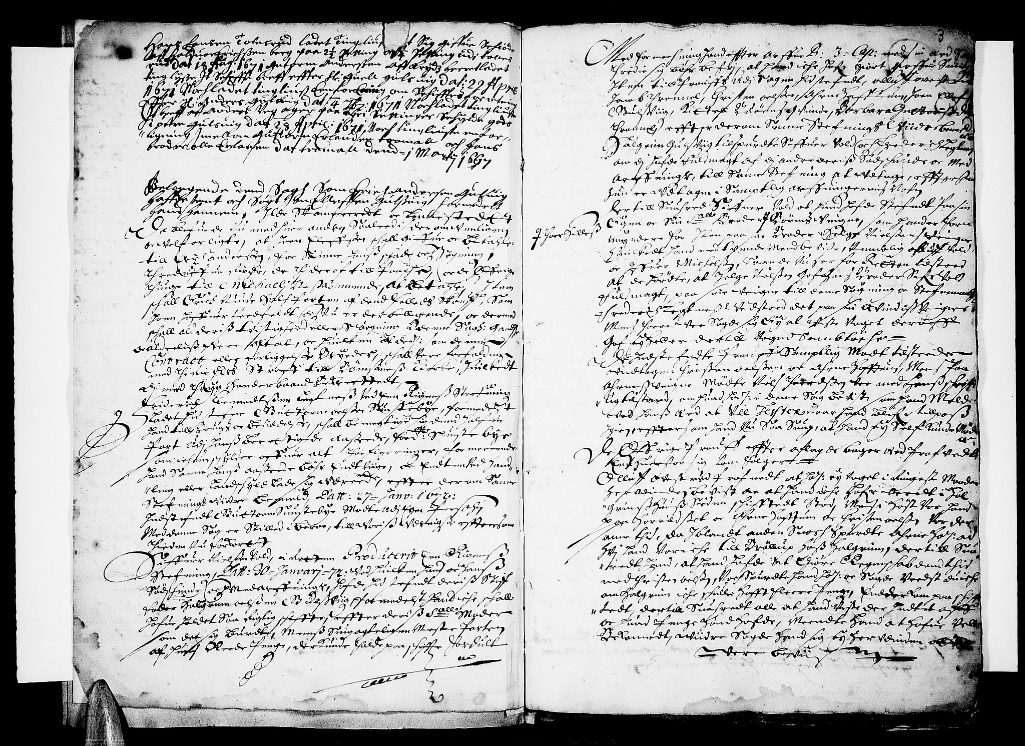 Ringerike og Hallingdal sorenskriveri, SAKO/A-81/F/Fa/Fab/L0002: Tingbok - Sorenskriveriet, 1672-1673, s. 3