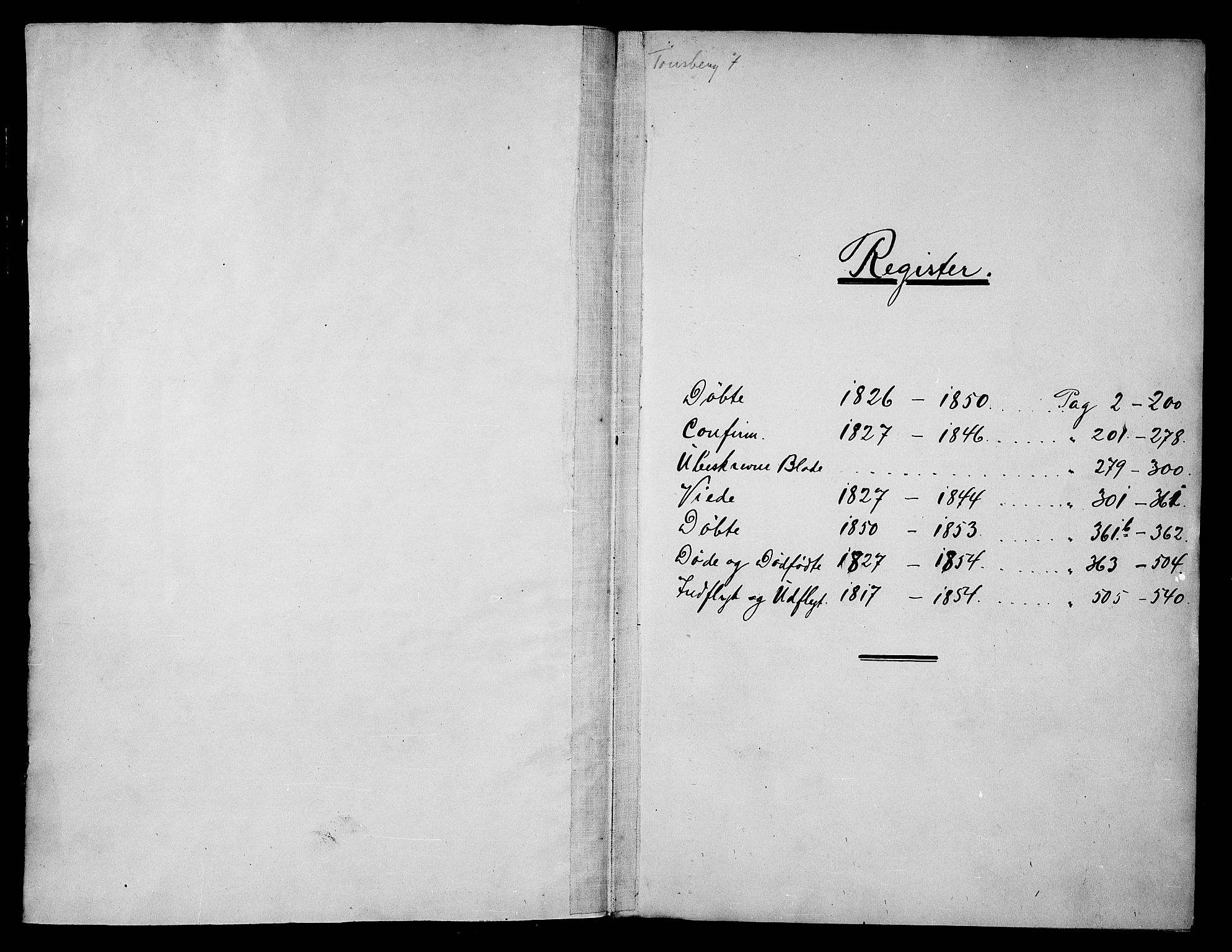 Tønsberg kirkebøker, SAKO/A-330/G/Ga/L0002: Klokkerbok nr. 2, 1827-1854