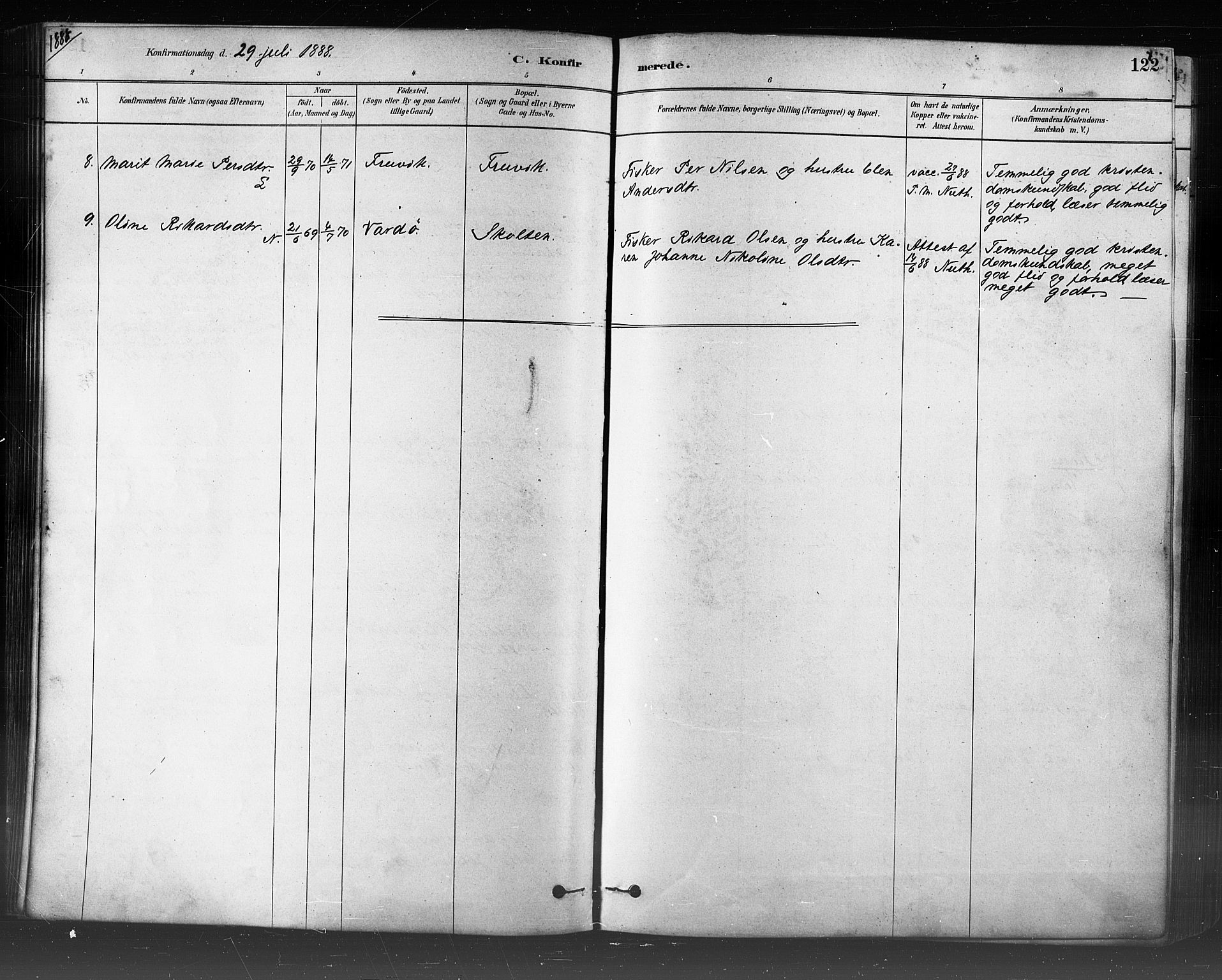 Loppa sokneprestkontor, SATØ/S-1339/H/Ha/L0006kirke: Ministerialbok nr. 6, 1879-1895, s. 122