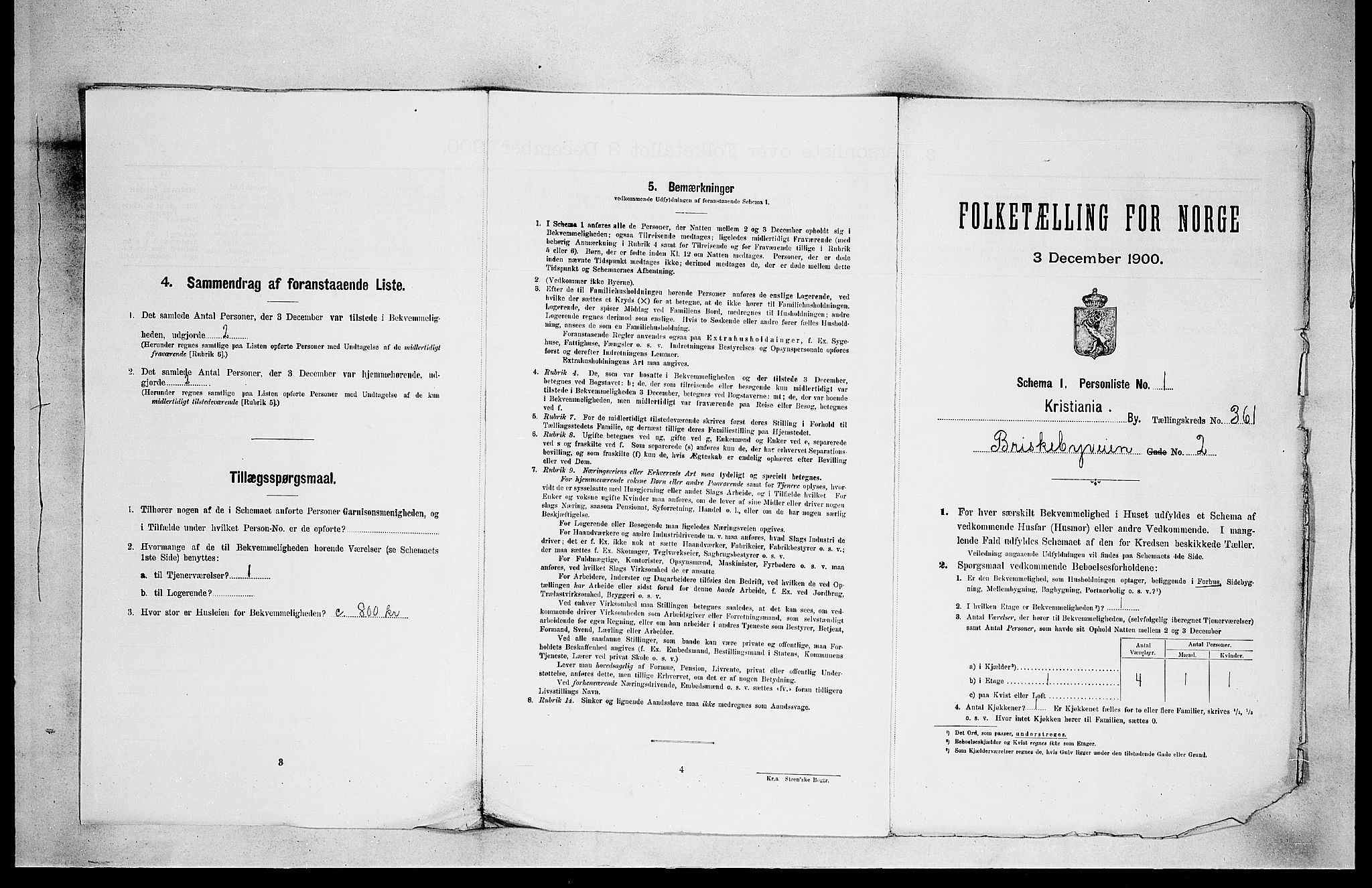 SAO, Folketelling 1900 for 0301 Kristiania kjøpstad, 1900, s. 8407