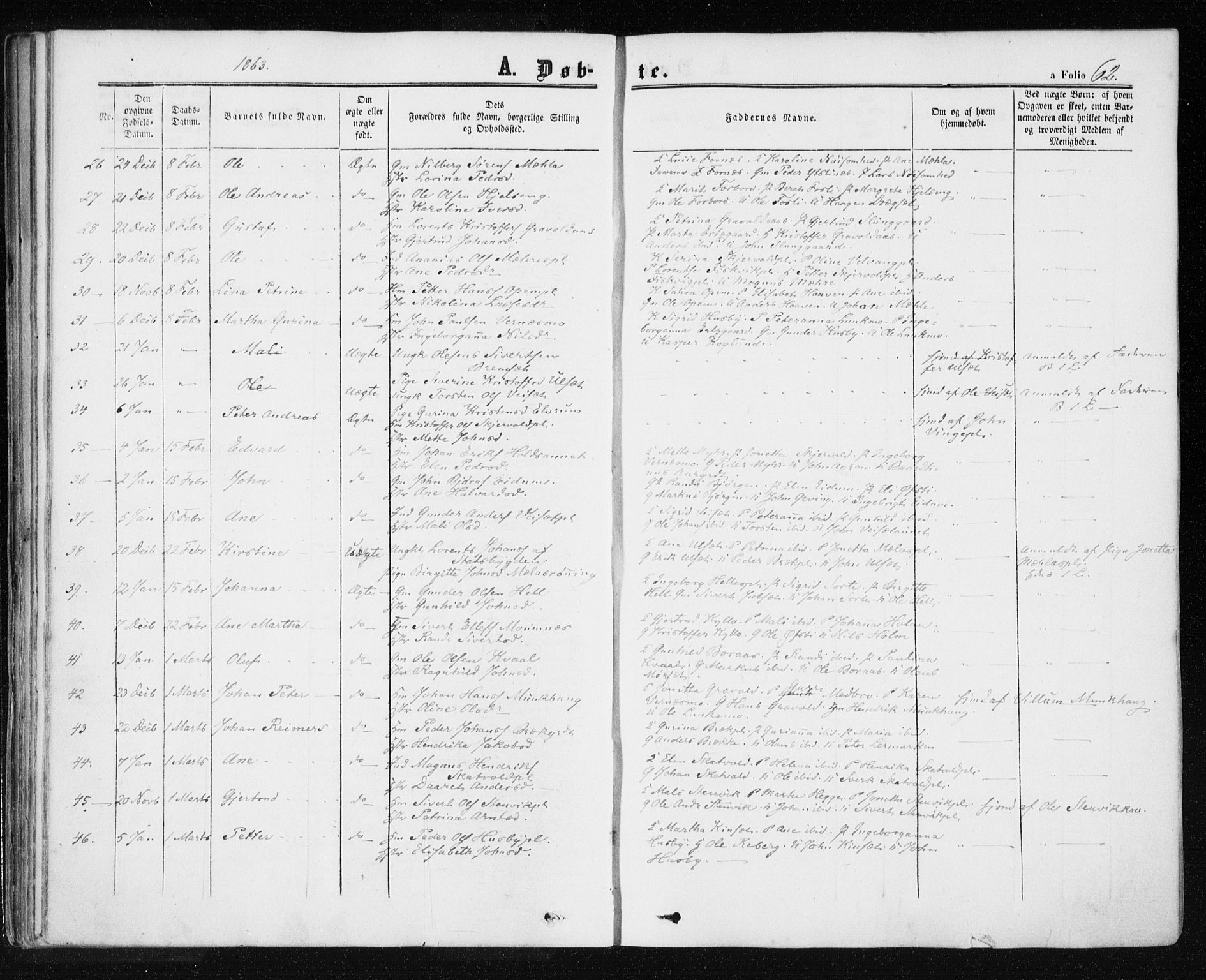 Ministerialprotokoller, klokkerbøker og fødselsregistre - Nord-Trøndelag, AV/SAT-A-1458/709/L0075: Ministerialbok nr. 709A15, 1859-1870, s. 62