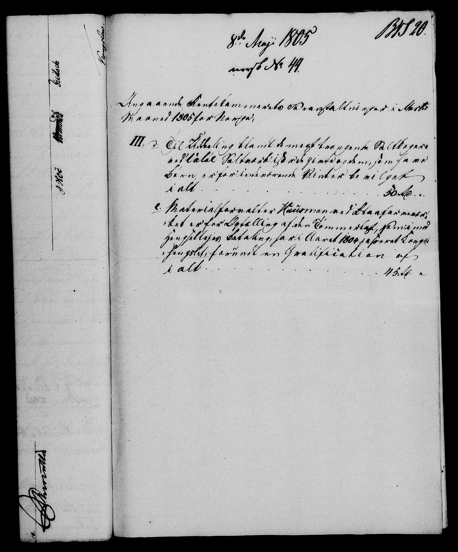 Rentekammeret, Renteskriverkontorene, AV/RA-EA-3115/M/Mf/Mfb/L0007: Relasjons- og resolusjonsprotokoll med register (merket RK 54.13), 1805-1806