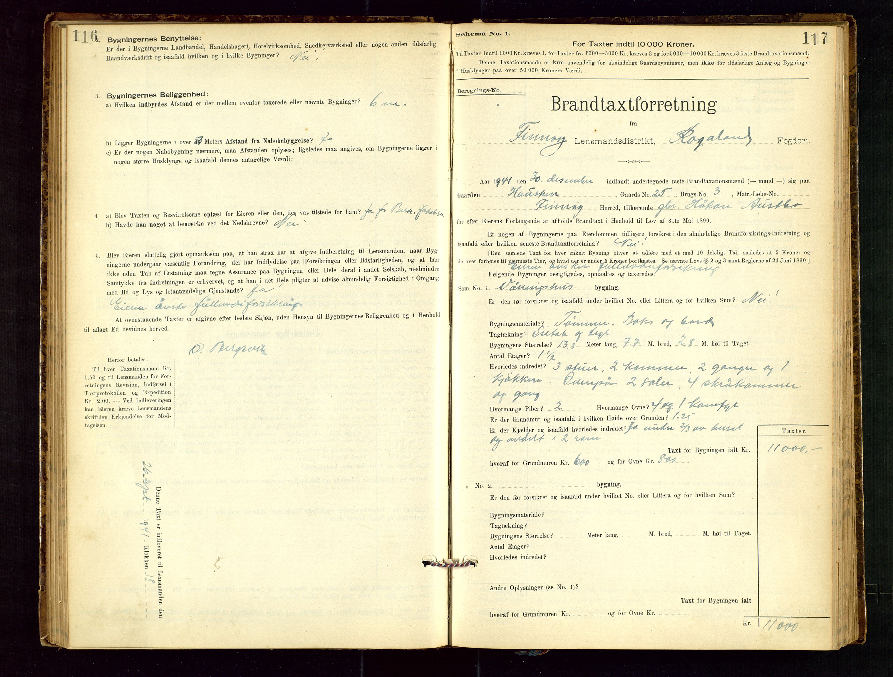 Finnøy lensmannskontor, AV/SAST-A-100442/Goa/L0003: Branntakstprotokoll - skjemaprotokoll, 1896-1954, s. 116-117