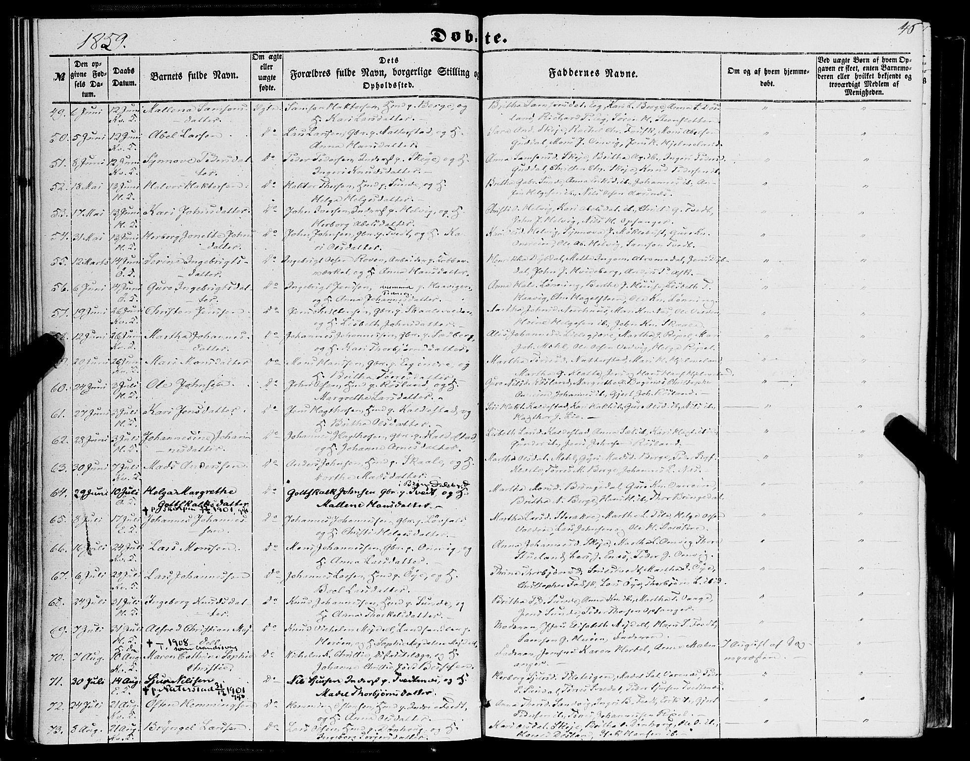 Kvinnherad sokneprestembete, AV/SAB-A-76401/H/Haa: Ministerialbok nr. A 8, 1854-1872, s. 46