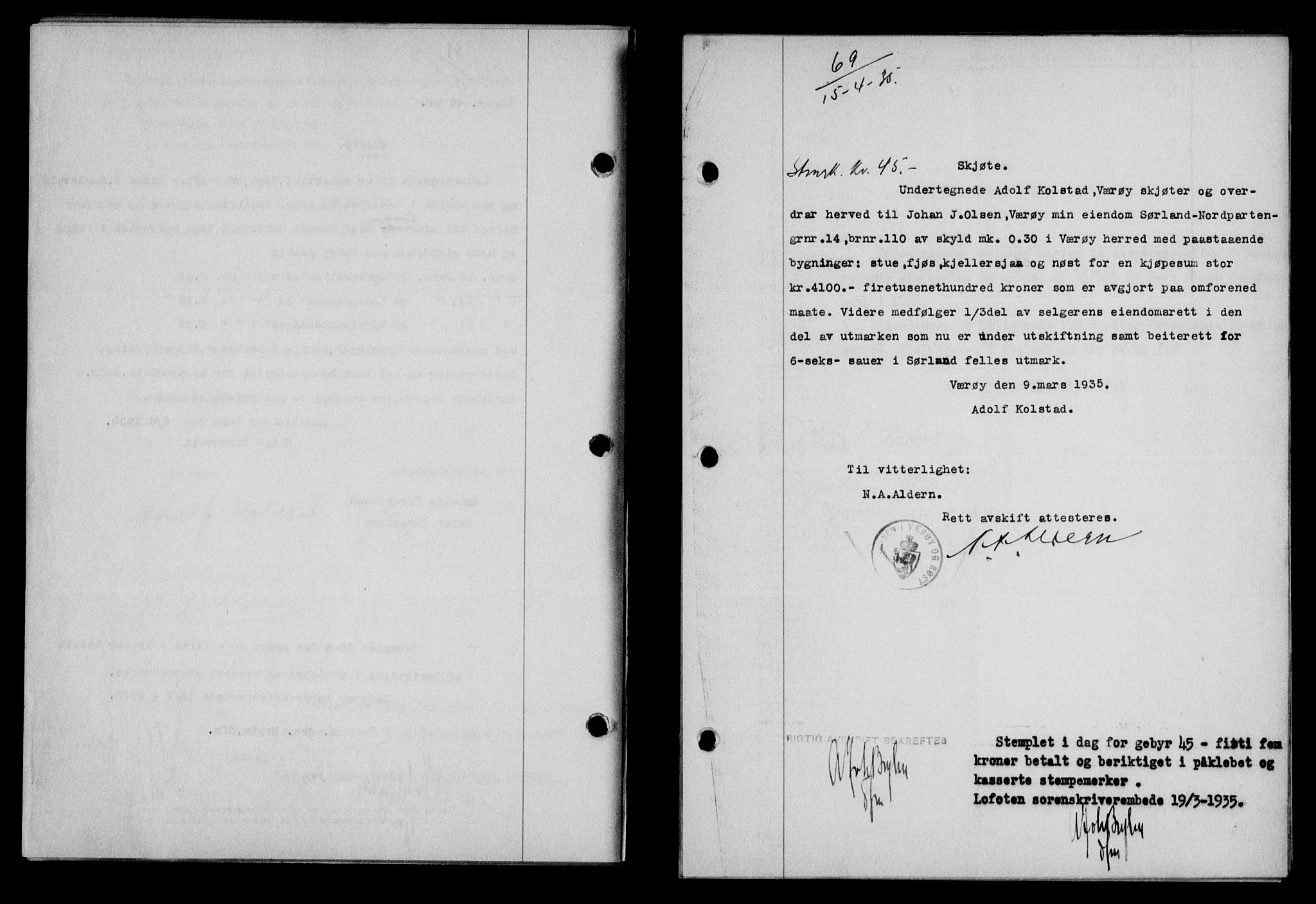 Lofoten sorenskriveri, SAT/A-0017/1/2/2C/L0031b: Pantebok nr. 31b, 1935-1935, Tingl.dato: 01.05.1935