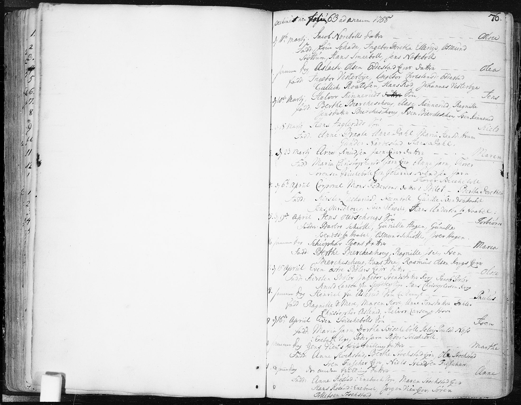 Hobøl prestekontor Kirkebøker, AV/SAO-A-2002/F/Fa/L0001: Ministerialbok nr. I 1, 1733-1814, s. 76