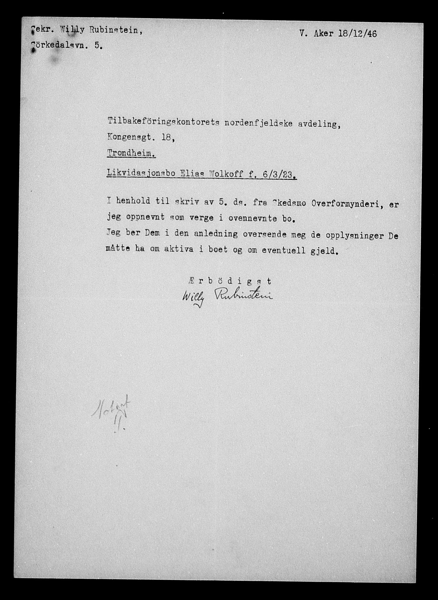 Justisdepartementet, Tilbakeføringskontoret for inndratte formuer, AV/RA-S-1564/H/Hc/Hca/L0909: --, 1945-1947, s. 592