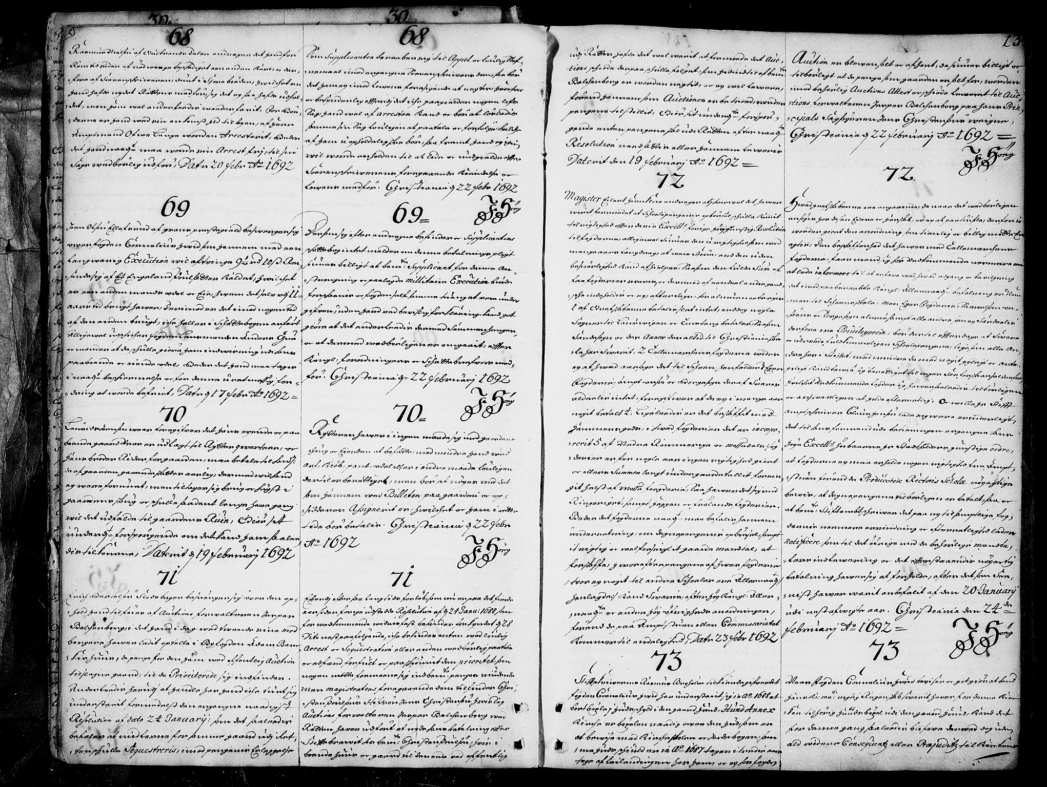 Stattholderembetet 1572-1771, AV/RA-EA-2870/Ad/L0005: Supplikasjons- og resolusjonsprotokoll, 1692-1699, s. 12b-13a
