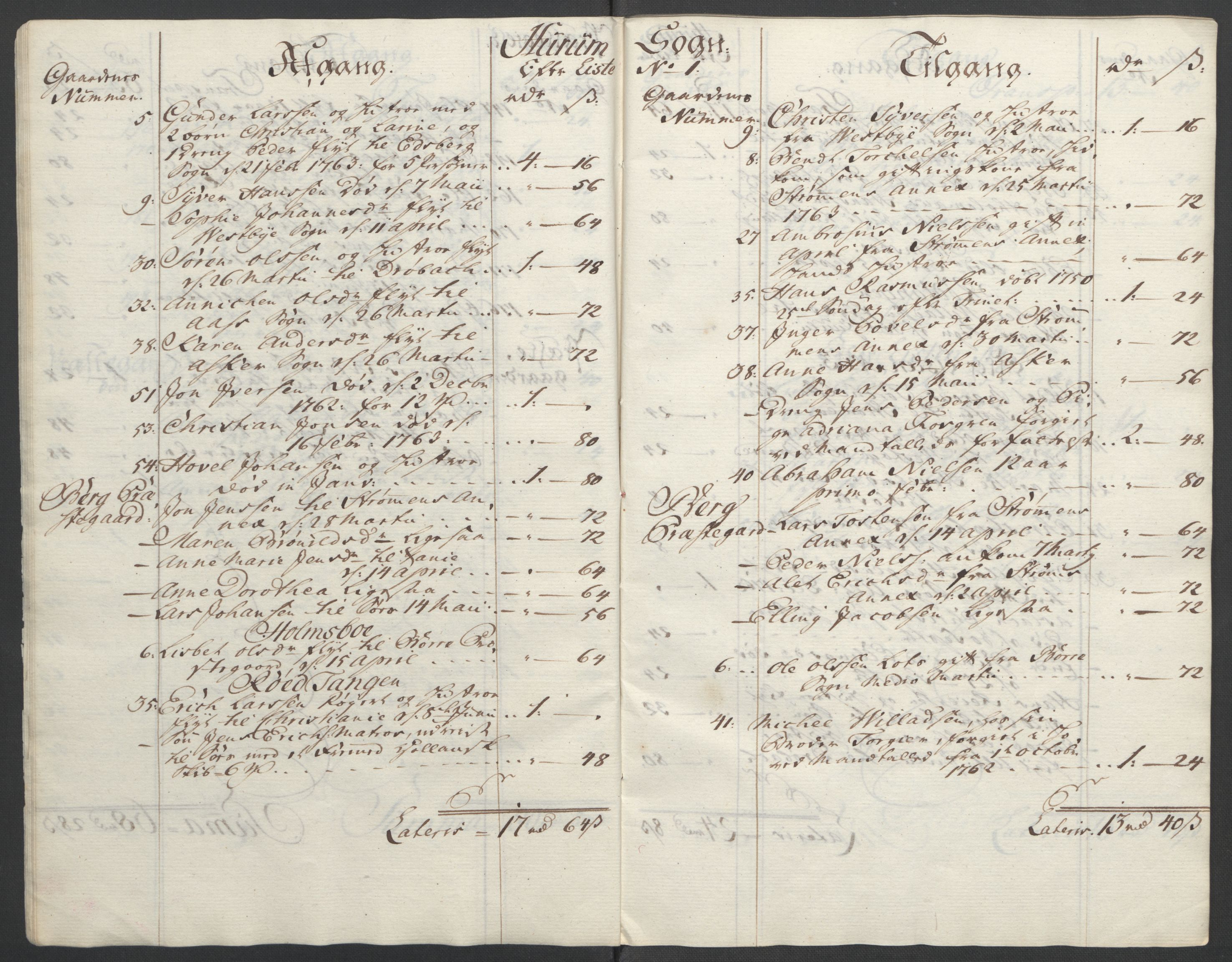 Rentekammeret inntil 1814, Reviderte regnskaper, Fogderegnskap, RA/EA-4092/R31/L1833: Ekstraskatten Hurum, Røyken, Eiker, Lier og Buskerud, 1762-1764, s. 74