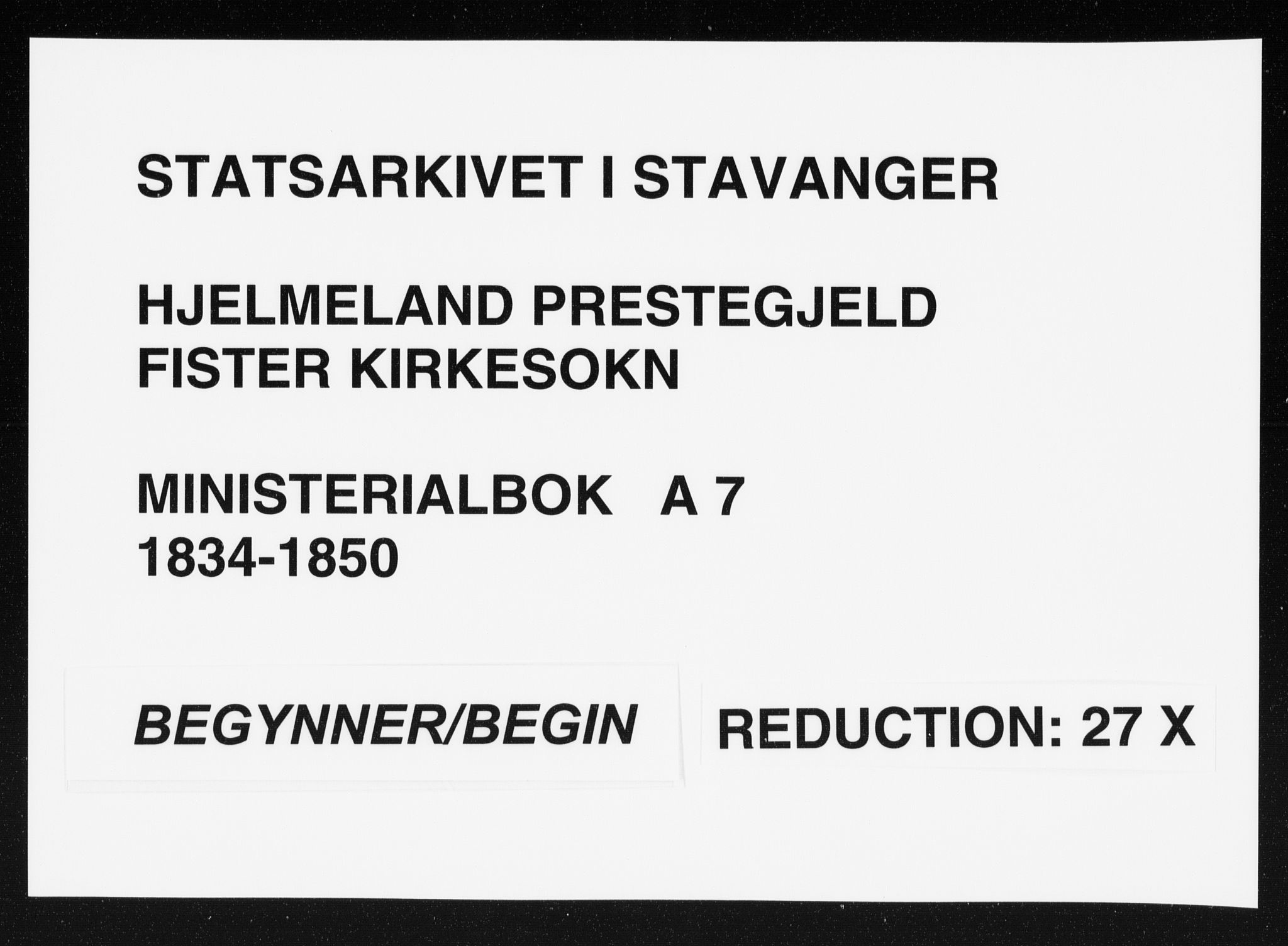 Hjelmeland sokneprestkontor, SAST/A-101843/01/IV/L0007: Ministerialbok nr. A 7, 1834-1850