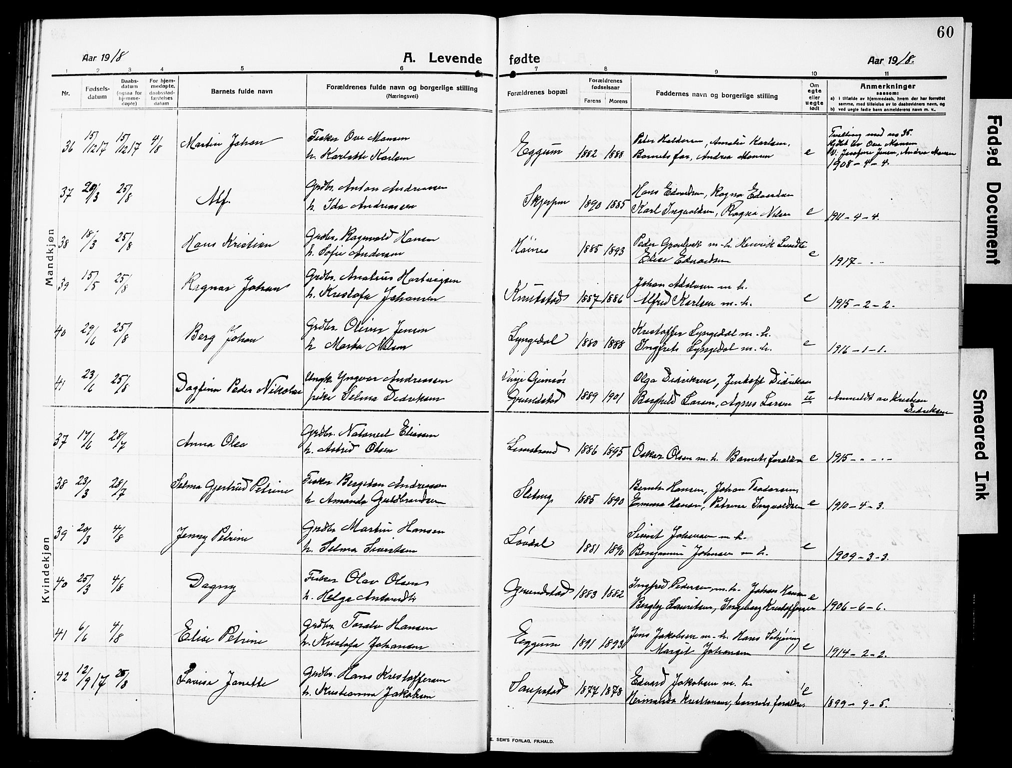 Ministerialprotokoller, klokkerbøker og fødselsregistre - Nordland, SAT/A-1459/880/L1142: Klokkerbok nr. 880C04, 1913-1930, s. 60