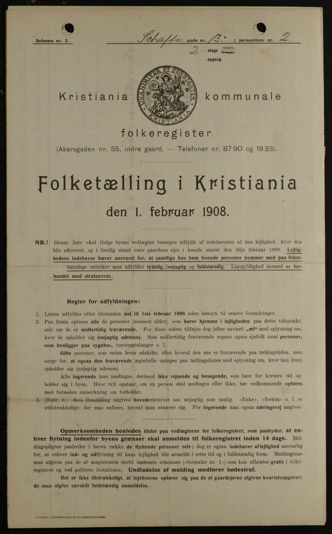 OBA, Kommunal folketelling 1.2.1908 for Kristiania kjøpstad, 1908, s. 80622