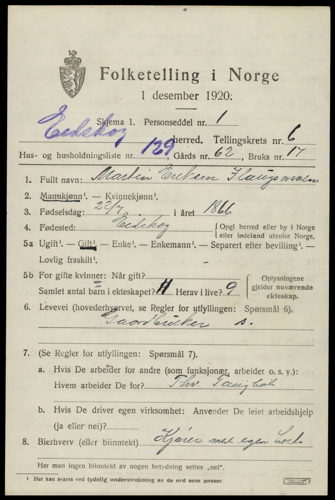 SAH, Folketelling 1920 for 0420 Eidskog herred, 1920, s. 7815