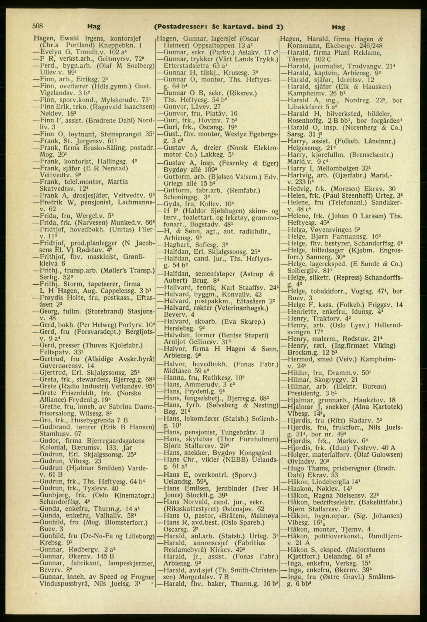 Kristiania/Oslo adressebok, PUBL/-, 1961-1962, s. 508