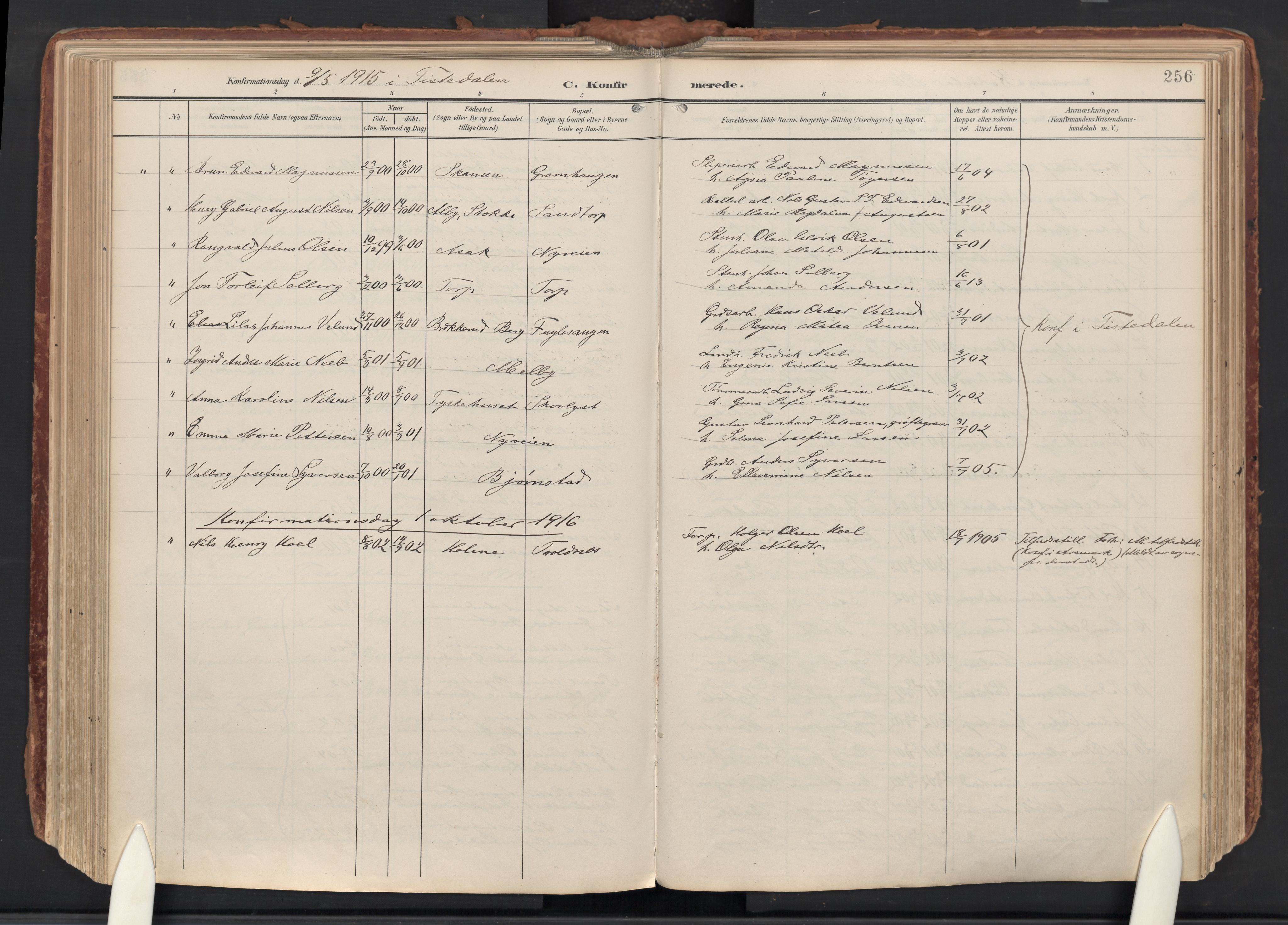 Idd prestekontor Kirkebøker, AV/SAO-A-10911/F/Fc/L0007: Ministerialbok nr. III 7, 1904-1925, s. 256
