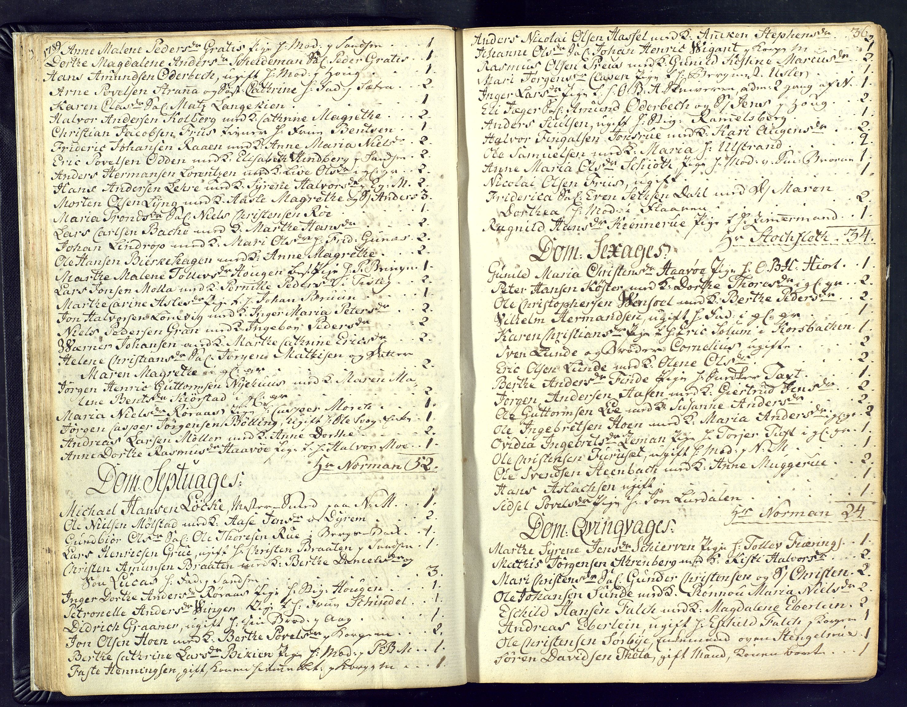 Kongsberg kirkebøker, SAKO/A-22/M/Ma/L0011: Kommunikantprotokoll nr. 11, 1788-1795, s. 36