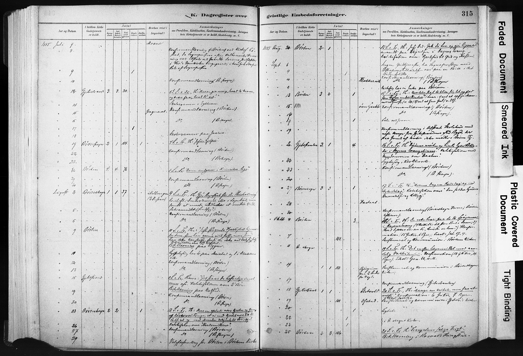 Ministerialprotokoller, klokkerbøker og fødselsregistre - Sør-Trøndelag, SAT/A-1456/665/L0773: Ministerialbok nr. 665A08, 1879-1905, s. 315
