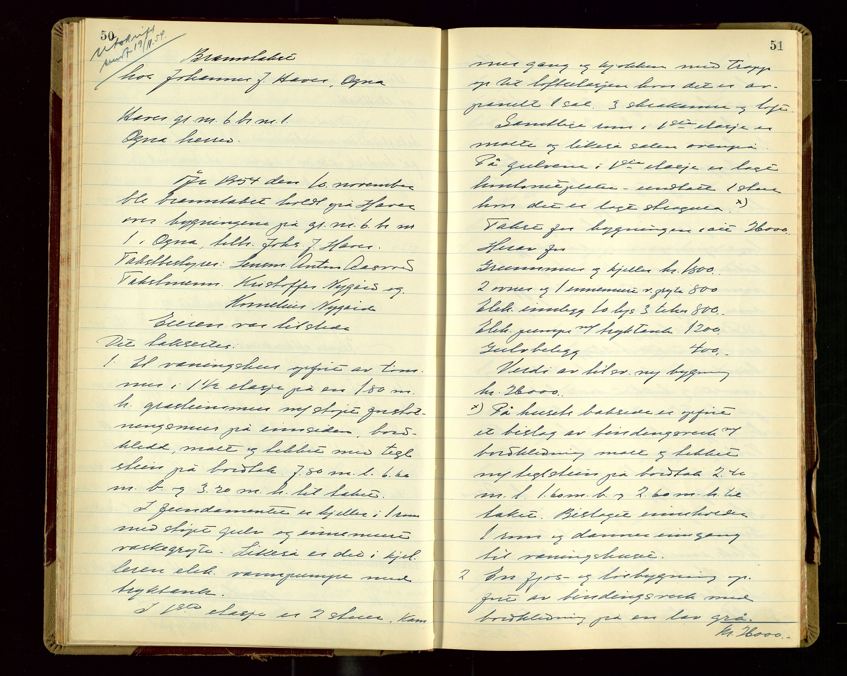 Eigersund lensmannskontor, AV/SAST-A-100171/Goa/L0013: "Branntakstprotokoll", 1954-1955, s. 50-51