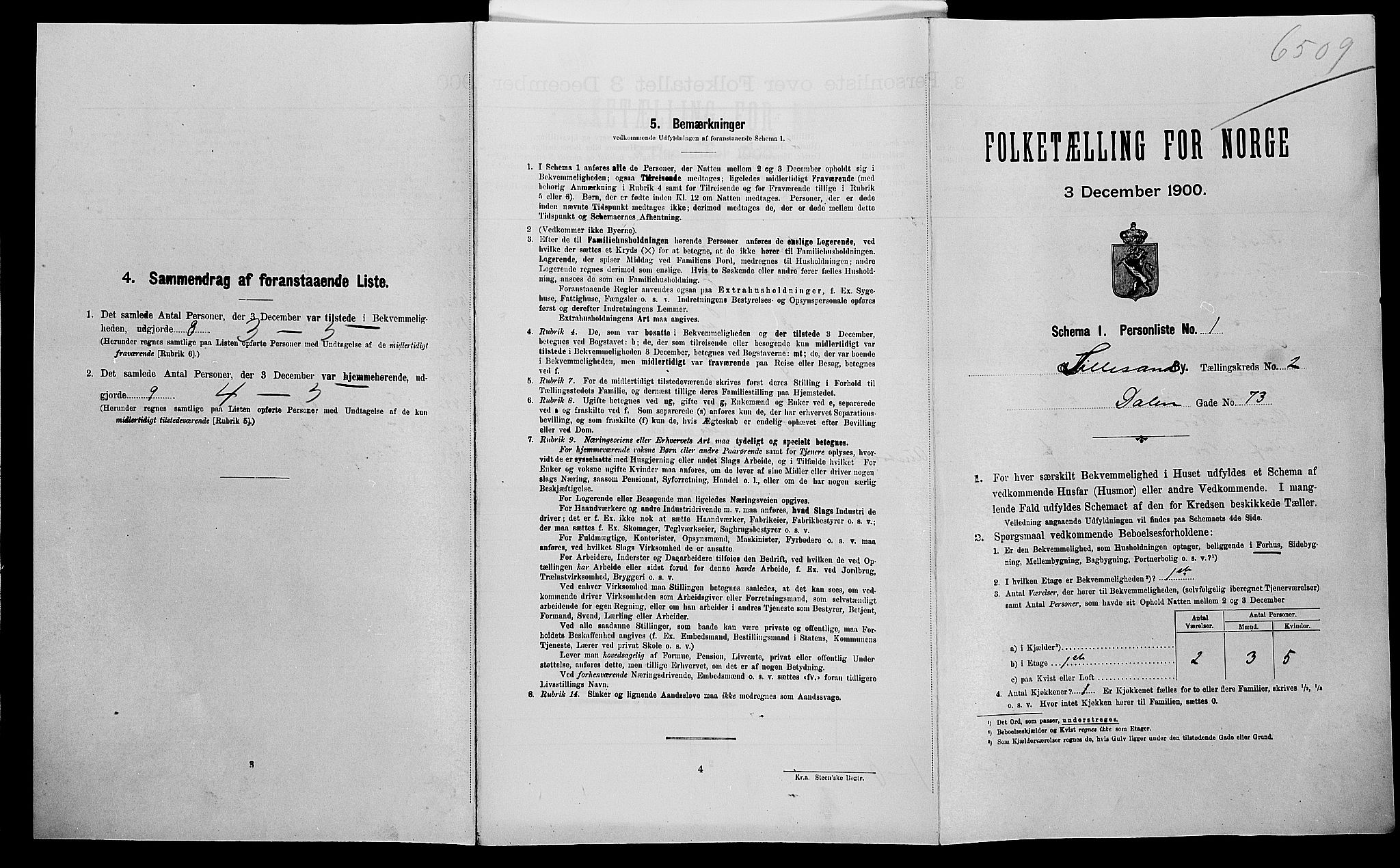 SAK, Folketelling 1900 for 0905 Lillesand ladested, 1900, s. 385