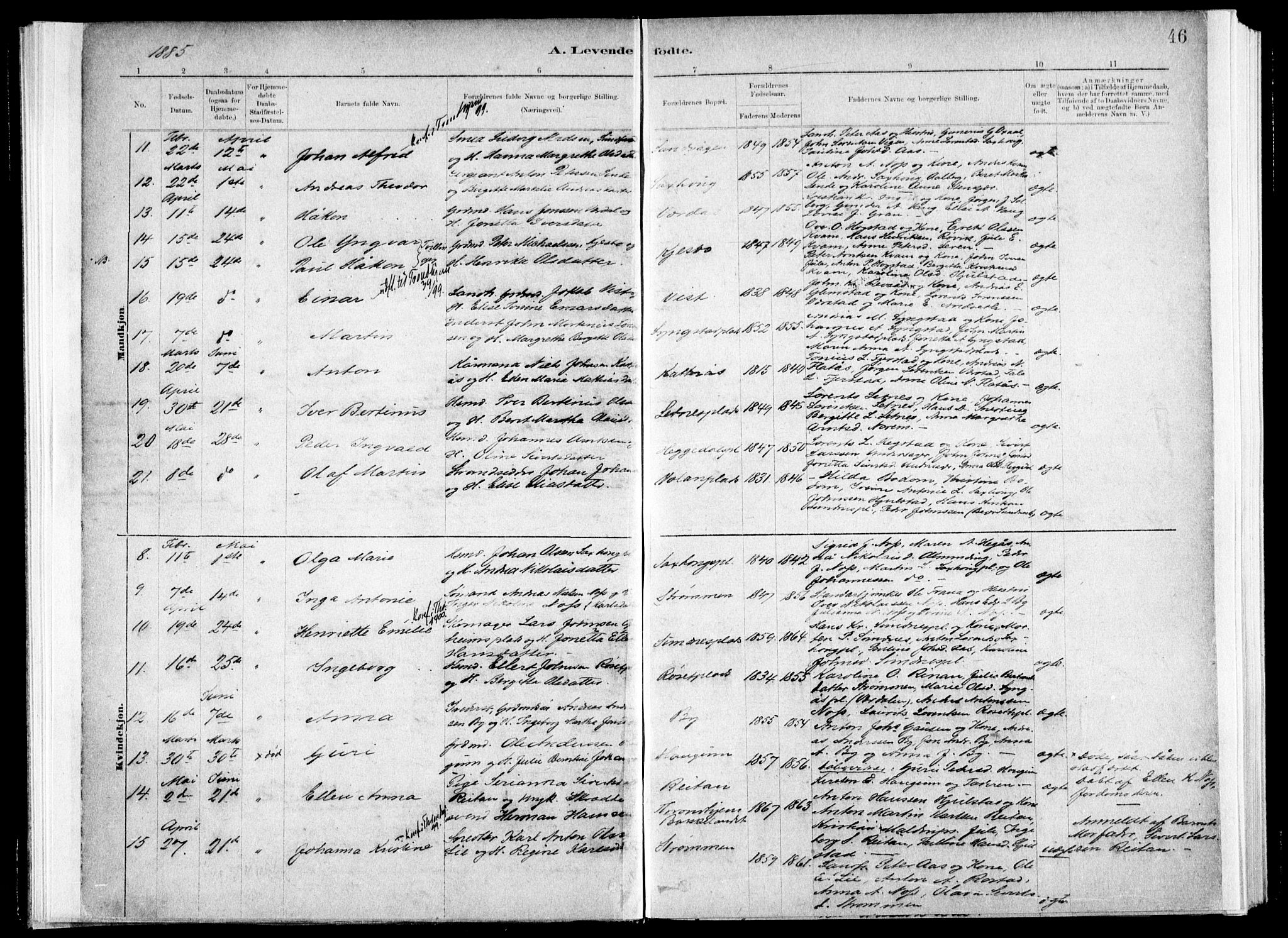 Ministerialprotokoller, klokkerbøker og fødselsregistre - Nord-Trøndelag, SAT/A-1458/730/L0285: Ministerialbok nr. 730A10, 1879-1914, s. 46