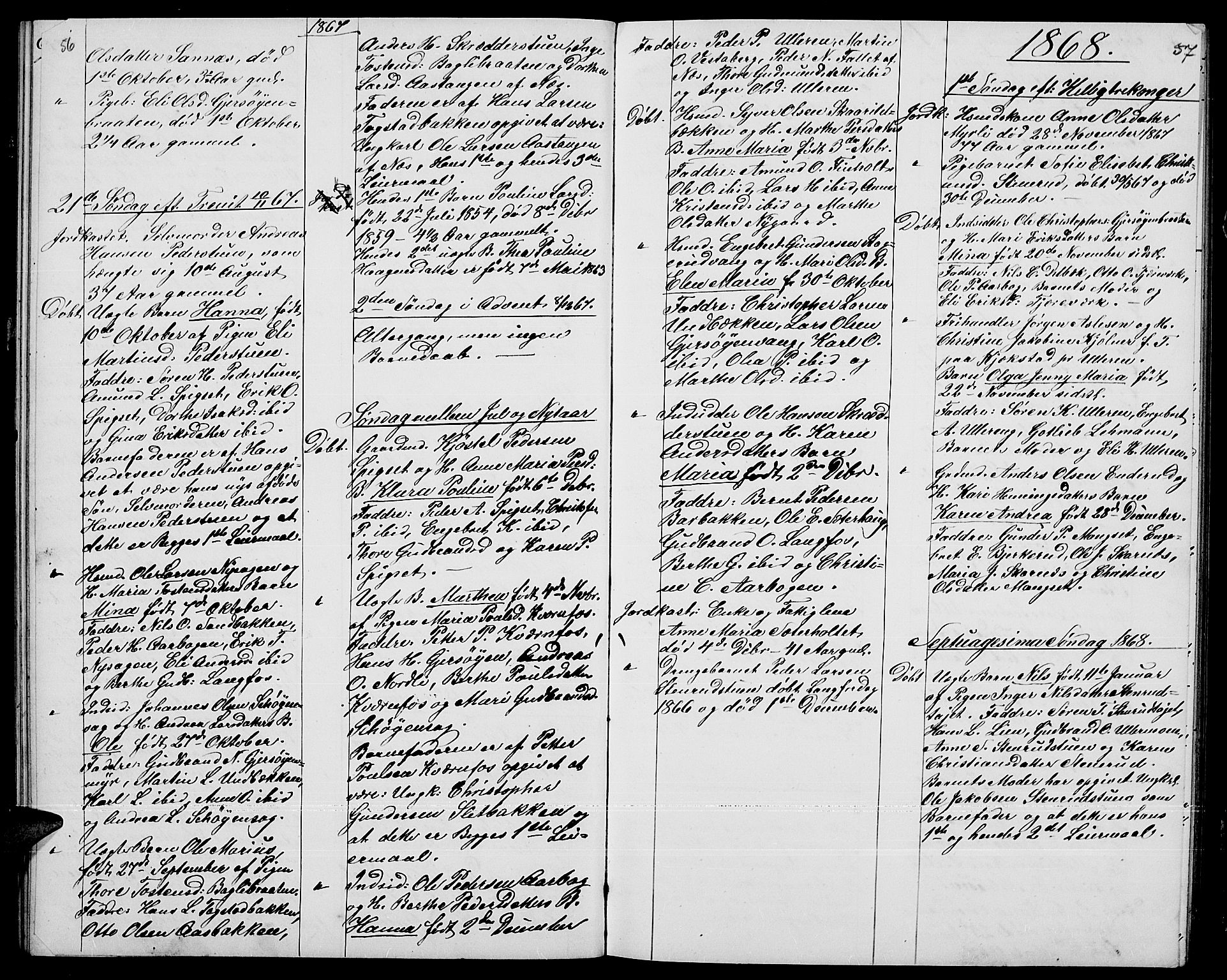 Sør-Odal prestekontor, AV/SAH-PREST-030/H/Hb: Kommunikantprotokoll nr. 8, 1859-1876, s. 56-57