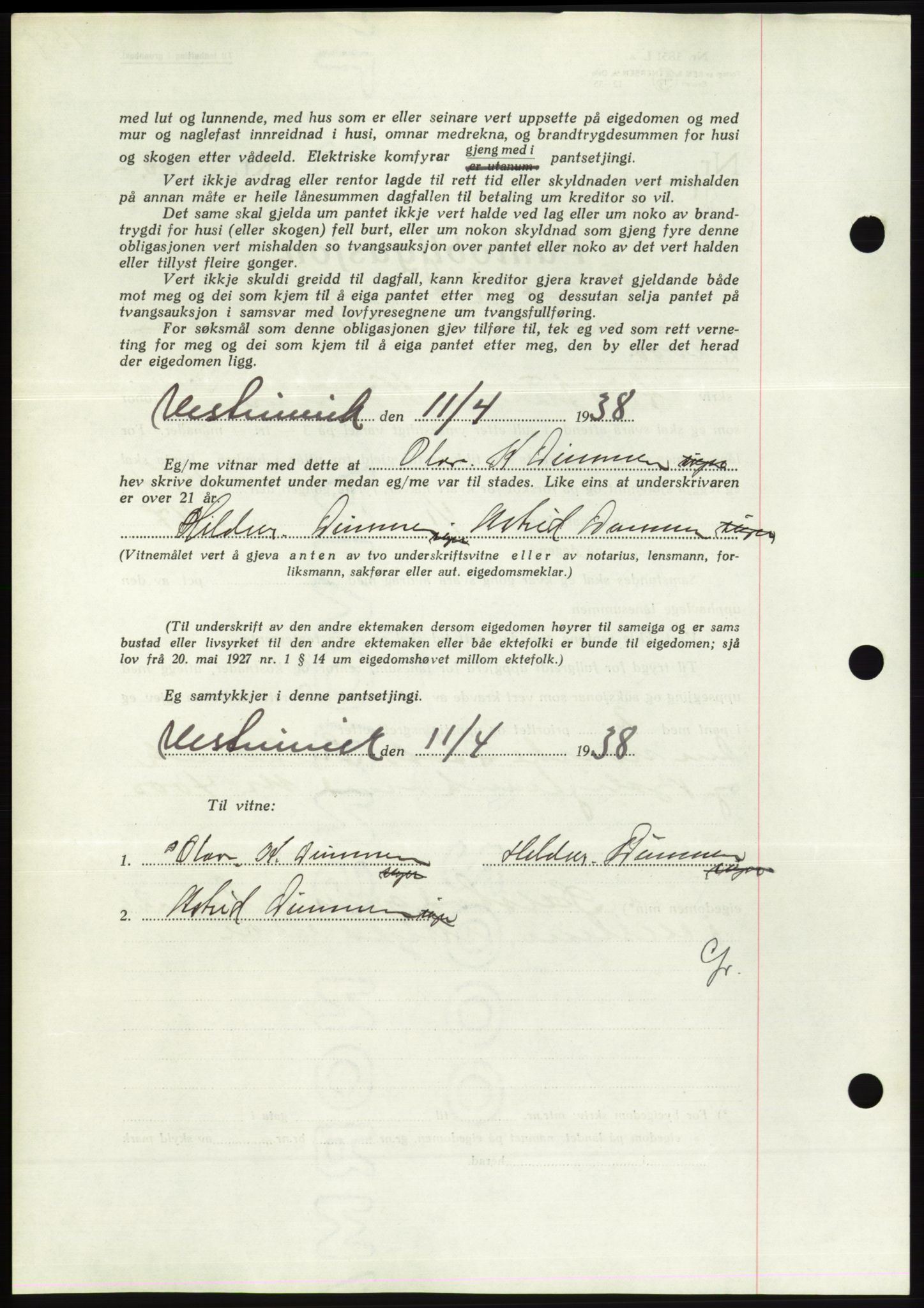 Søre Sunnmøre sorenskriveri, AV/SAT-A-4122/1/2/2C/L0065: Pantebok nr. 59, 1938-1938, Dagboknr: 510/1938