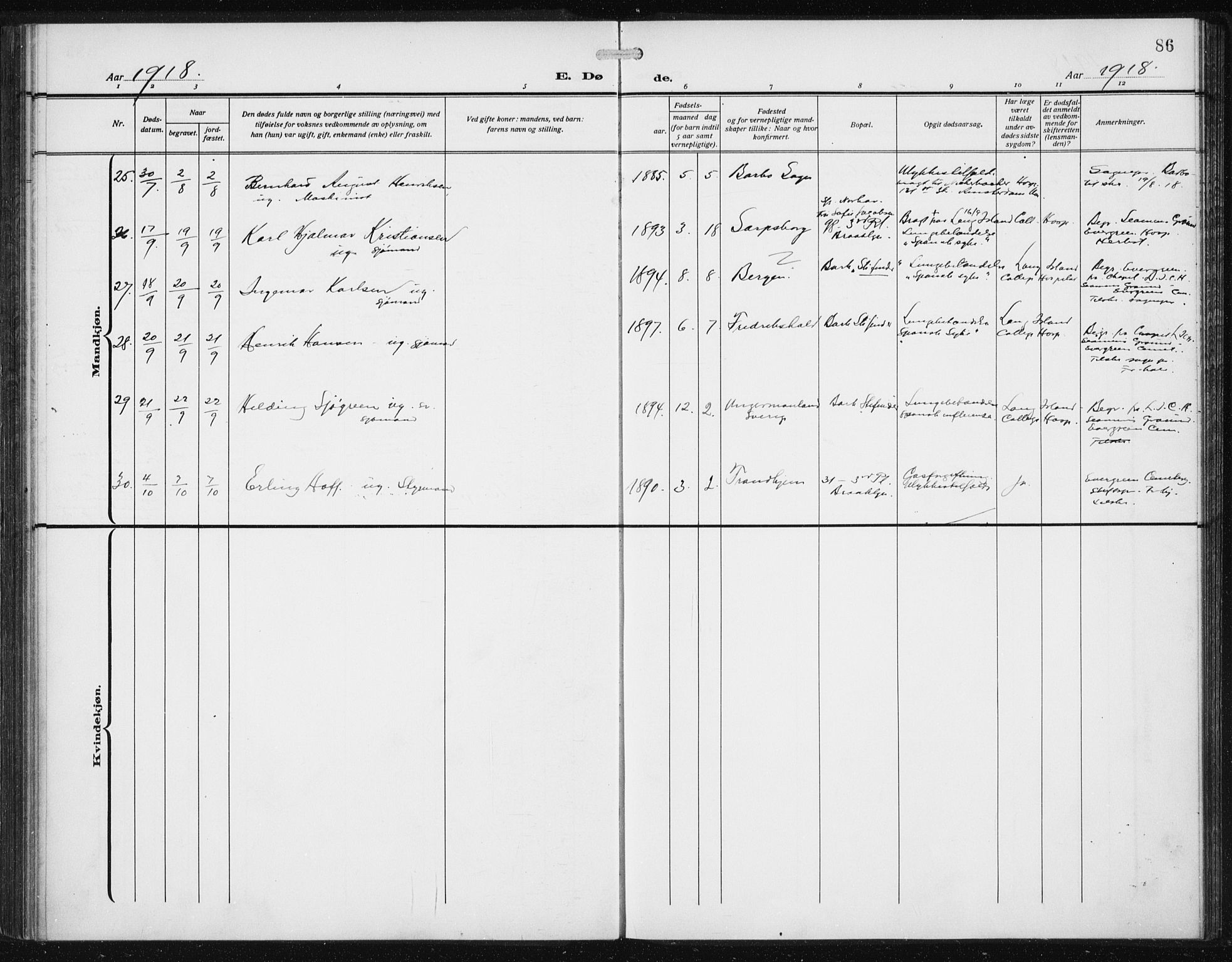 Den norske sjømannsmisjon i utlandet/New York, AV/SAB-SAB/PA-0110/H/Ha/L0007: Ministerialbok nr. A 7, 1915-1923, s. 86