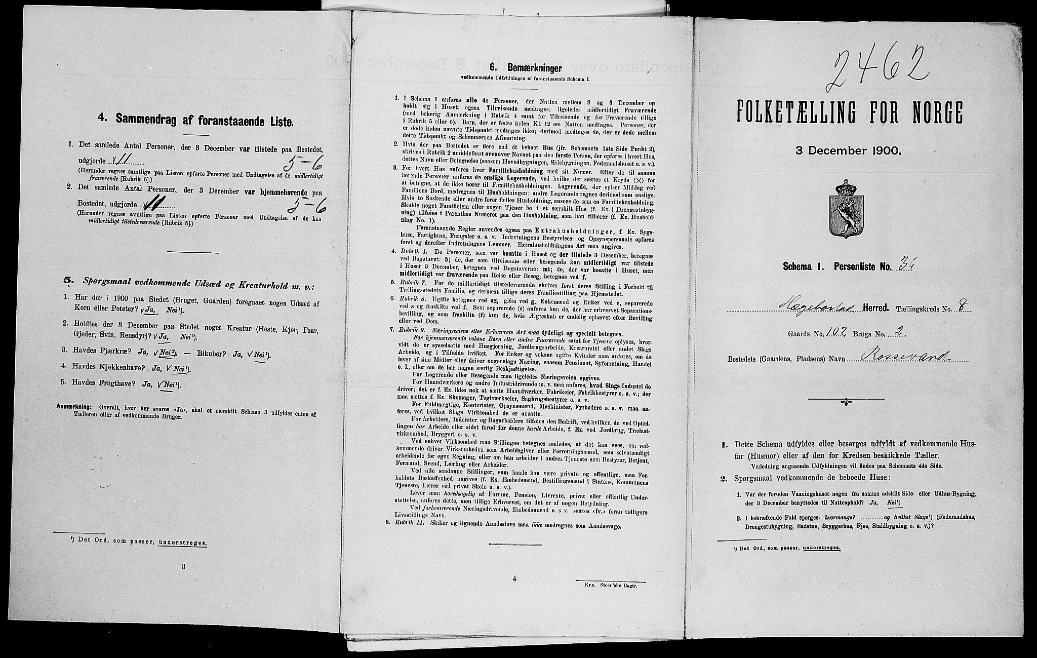 SAK, Folketelling 1900 for 1034 Hægebostad herred, 1900, s. 749