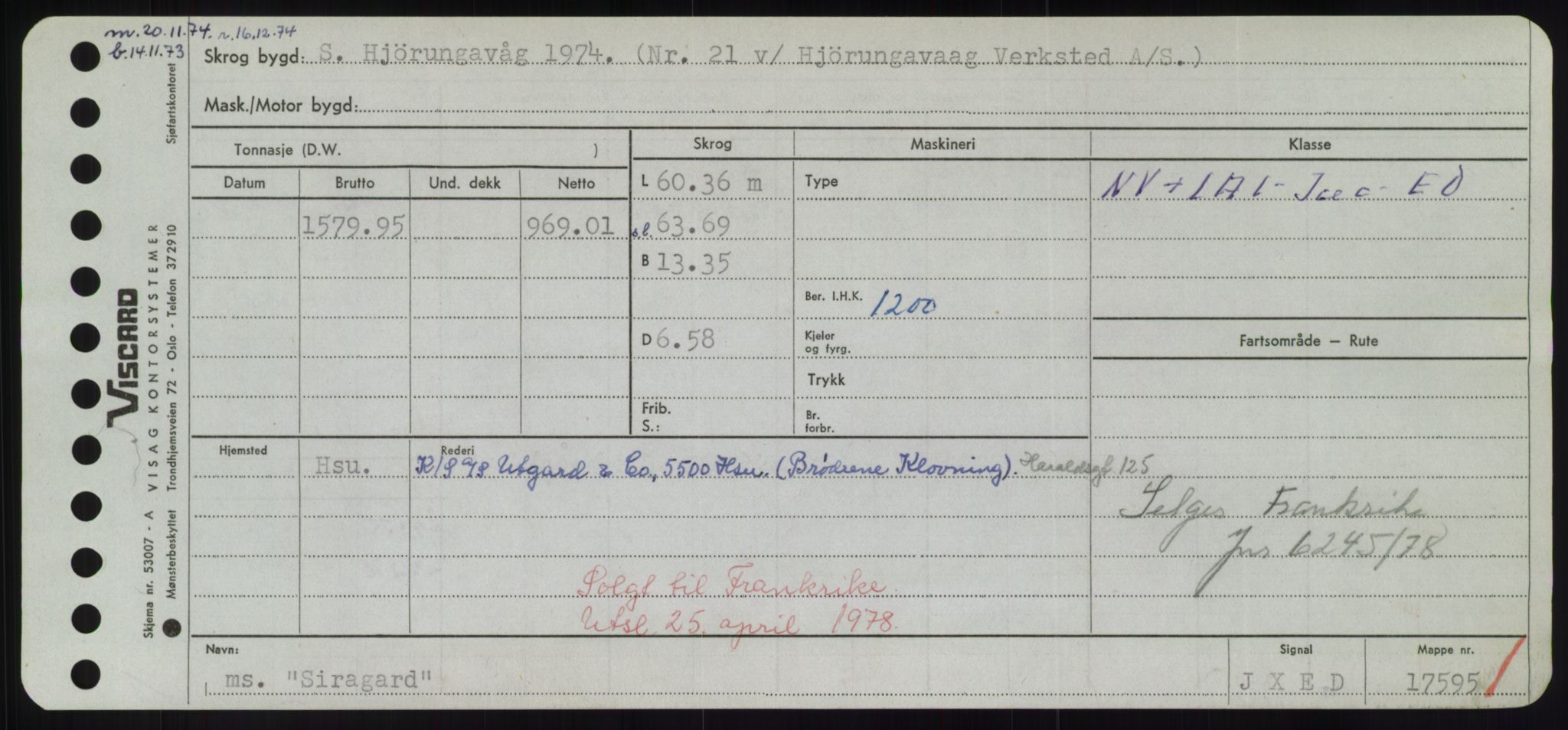 Sjøfartsdirektoratet med forløpere, Skipsmålingen, RA/S-1627/H/Hd/L0033: Fartøy, Sevi-Sjø, s. 235