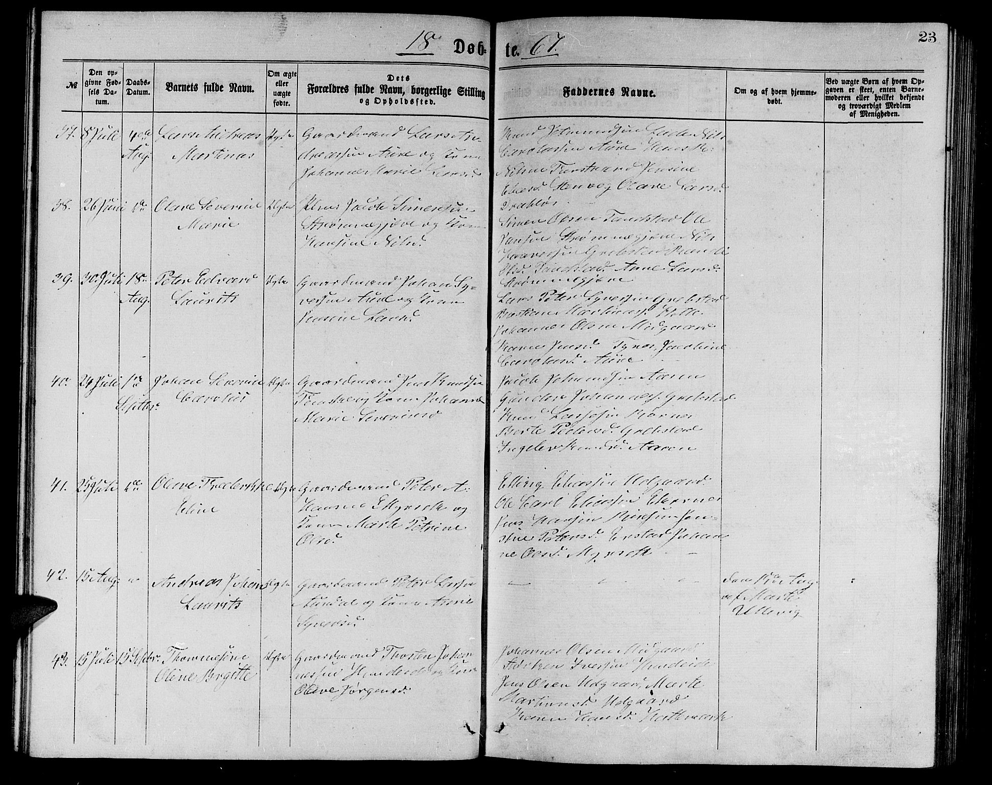 Ministerialprotokoller, klokkerbøker og fødselsregistre - Møre og Romsdal, AV/SAT-A-1454/523/L0338: Klokkerbok nr. 523C01, 1865-1877, s. 23