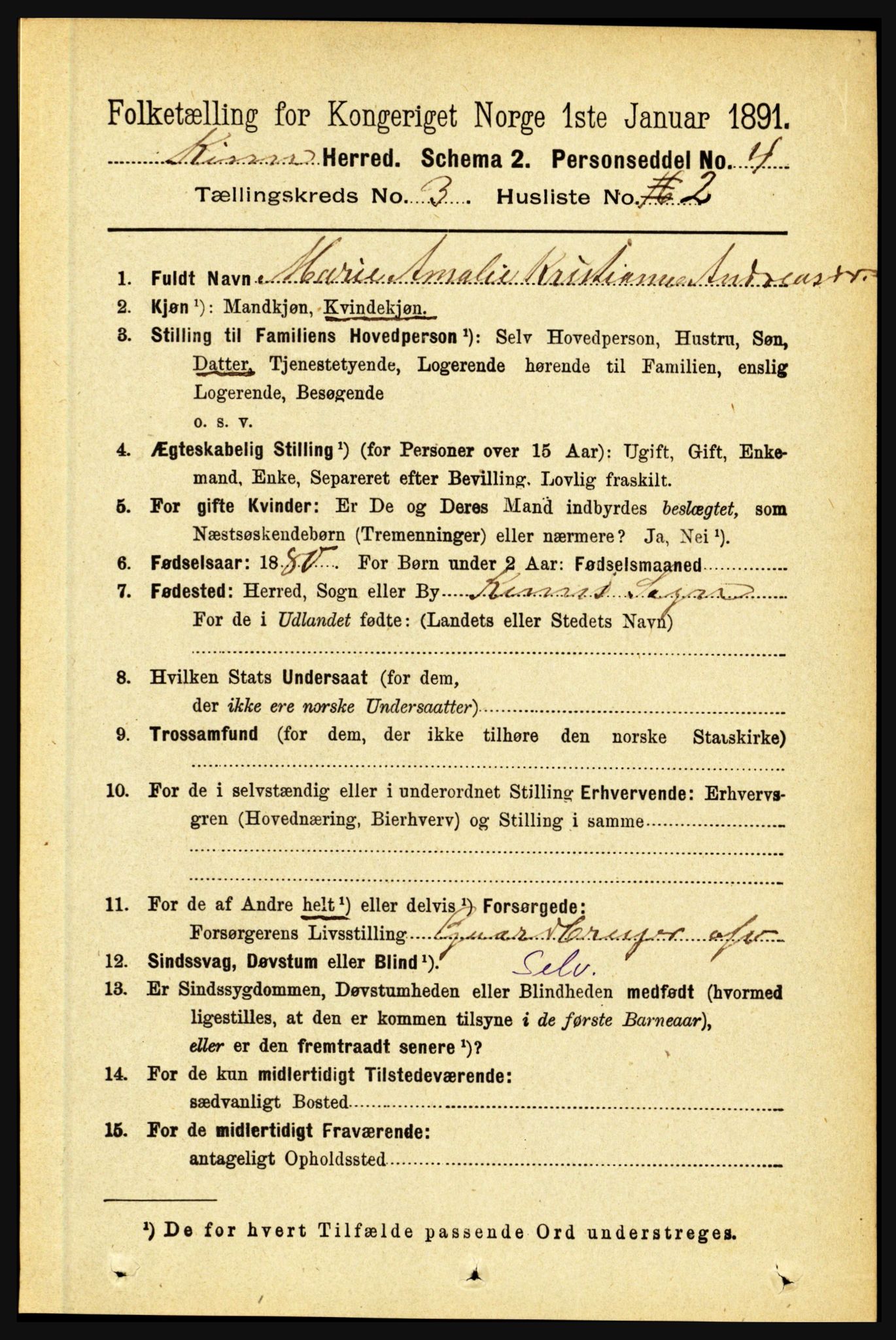 RA, Folketelling 1891 for 1437 Kinn herred, 1891, s. 950