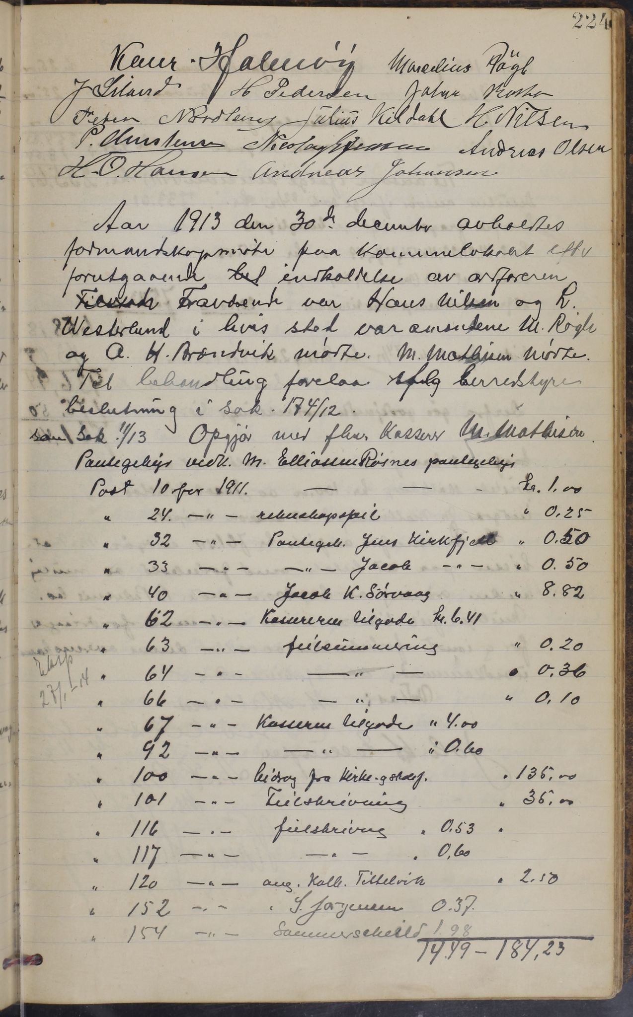 Hamarøy kommune. Formannskapet, AIN/K-18490.150/100/L0002: Møtebok, 1901-1914