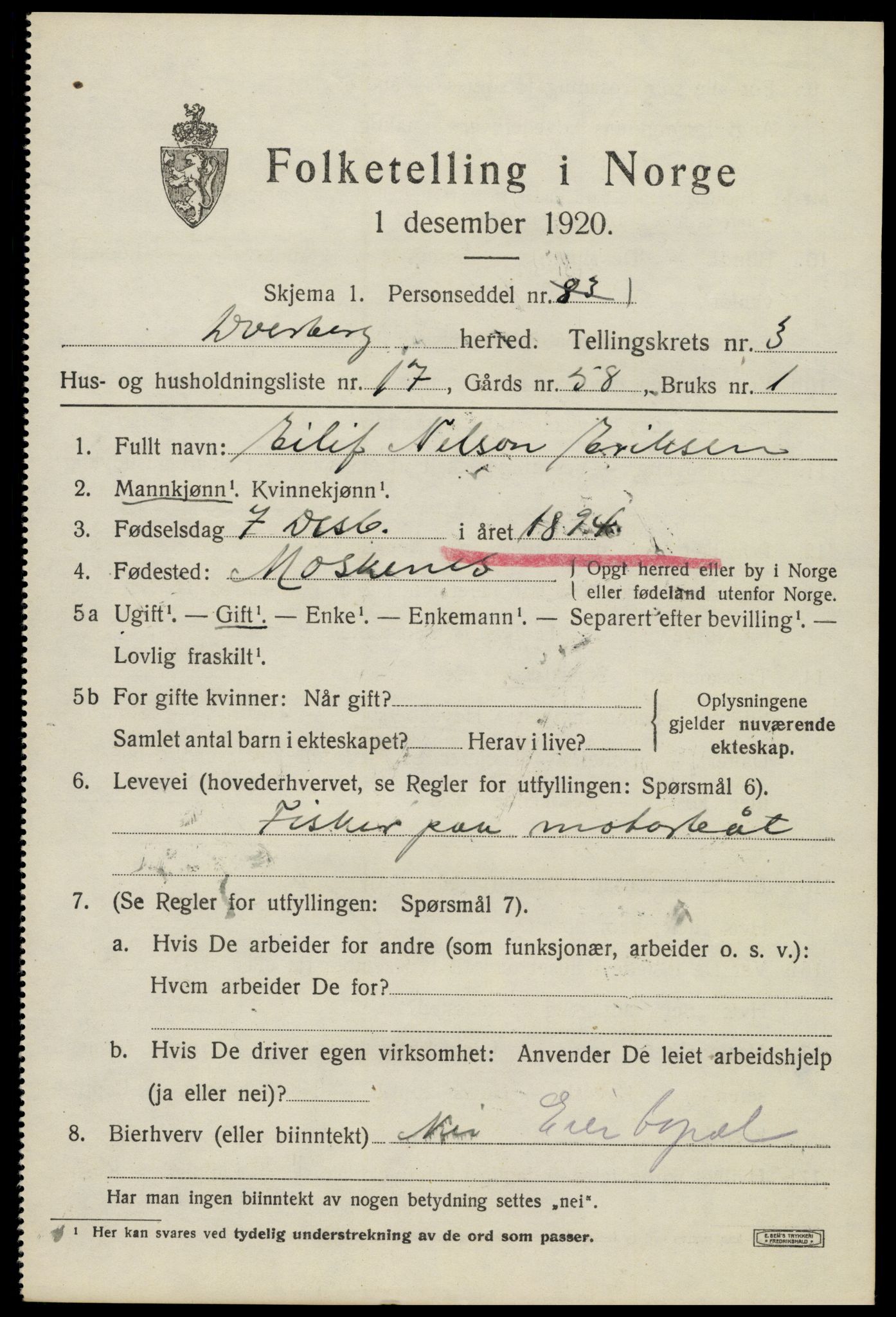 SAT, Folketelling 1920 for 1872 Dverberg herred, 1920, s. 3822