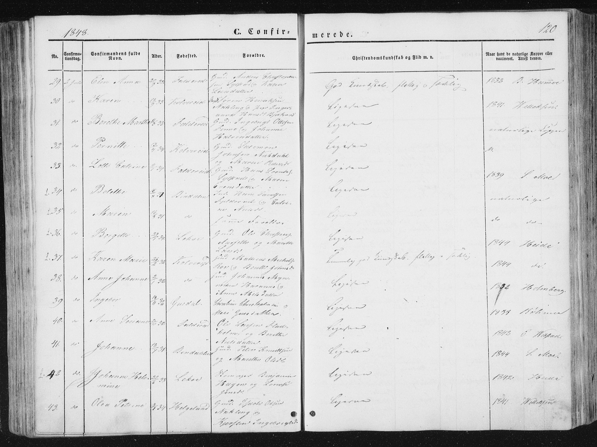 Ministerialprotokoller, klokkerbøker og fødselsregistre - Nord-Trøndelag, SAT/A-1458/780/L0640: Ministerialbok nr. 780A05, 1845-1856, s. 120