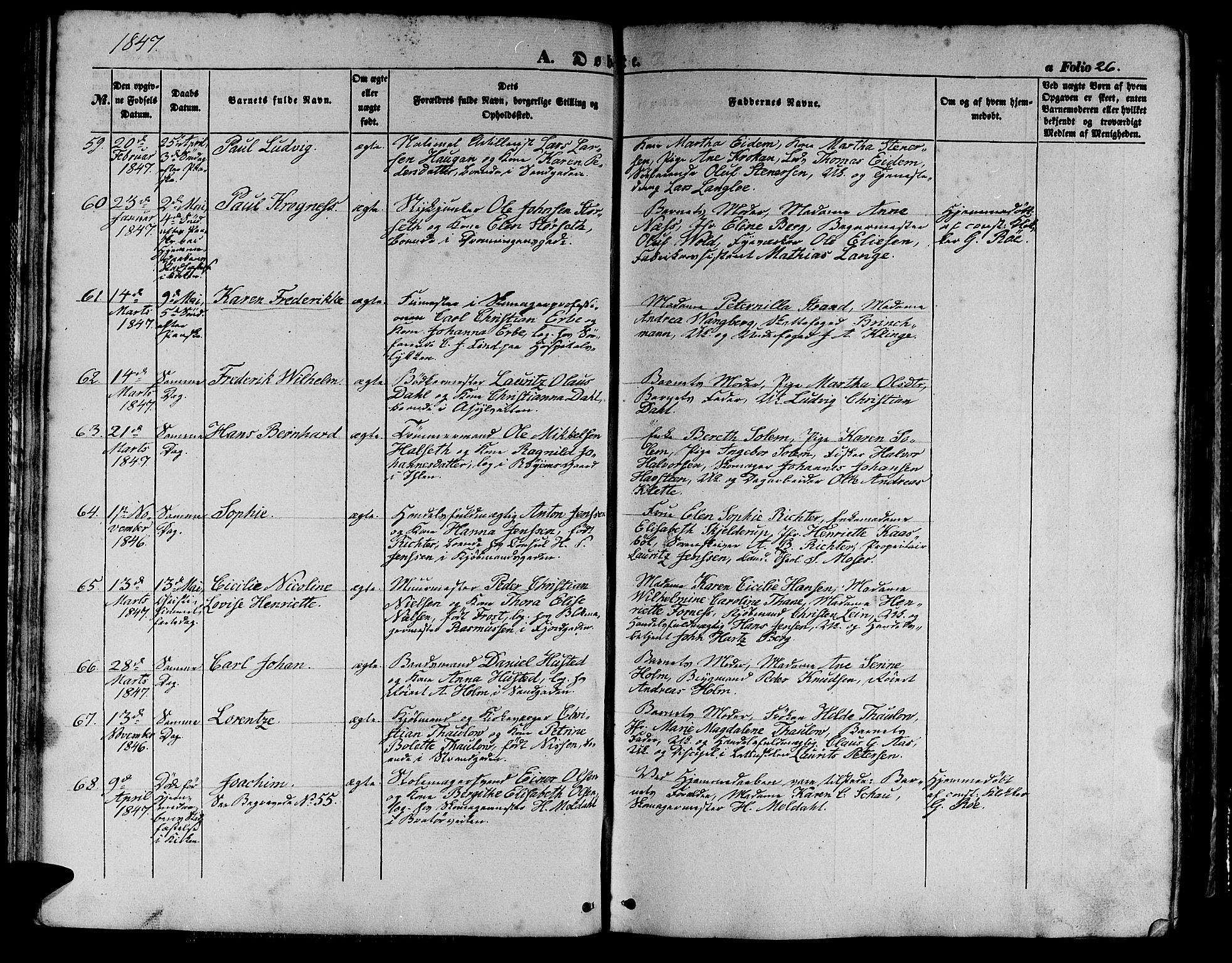 Ministerialprotokoller, klokkerbøker og fødselsregistre - Sør-Trøndelag, AV/SAT-A-1456/602/L0137: Klokkerbok nr. 602C05, 1846-1856, s. 26