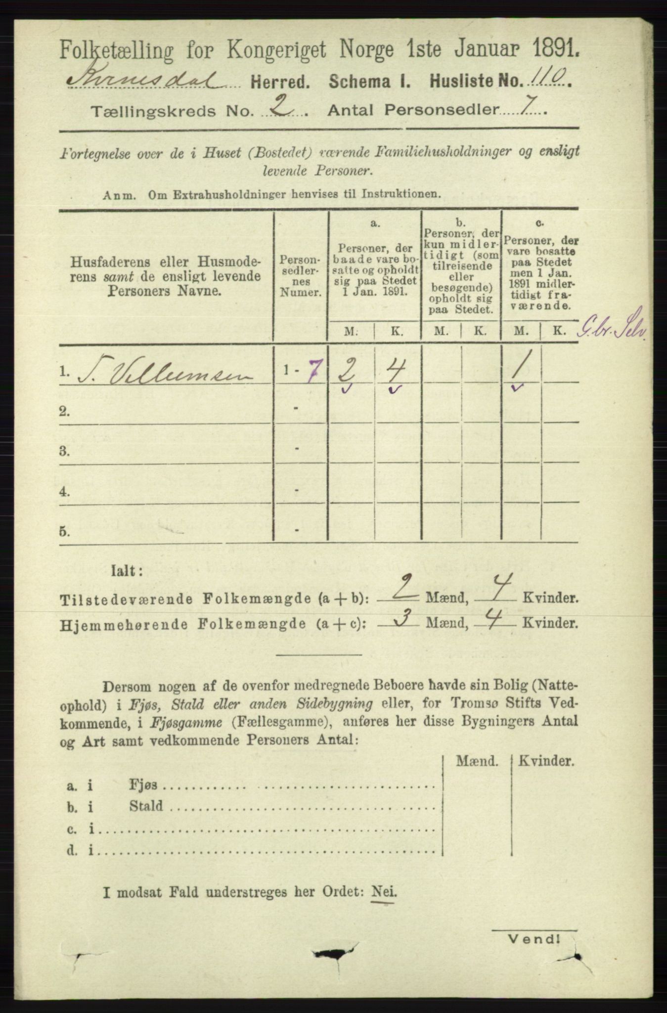 RA, Folketelling 1891 for 1037 Kvinesdal herred, 1891, s. 367