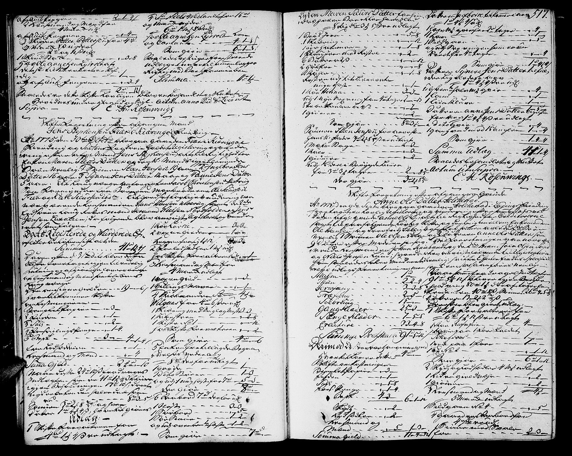 Salten sorenskriveri, AV/SAT-A-4578/1/3/3A/L0019: Skifteprotokoll 9c, 1775-1778, s. 516b-517a
