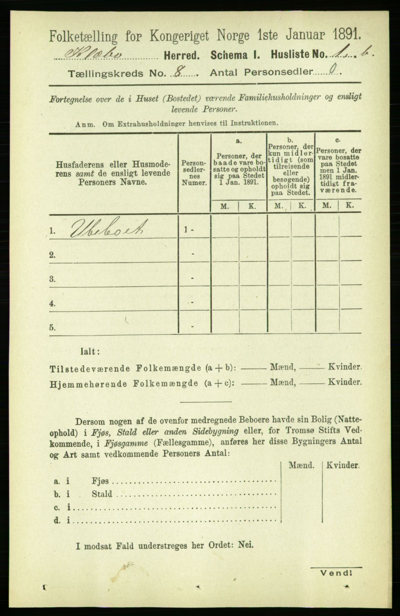 RA, Folketelling 1891 for 1662 Klæbu herred, 1891, s. 1525