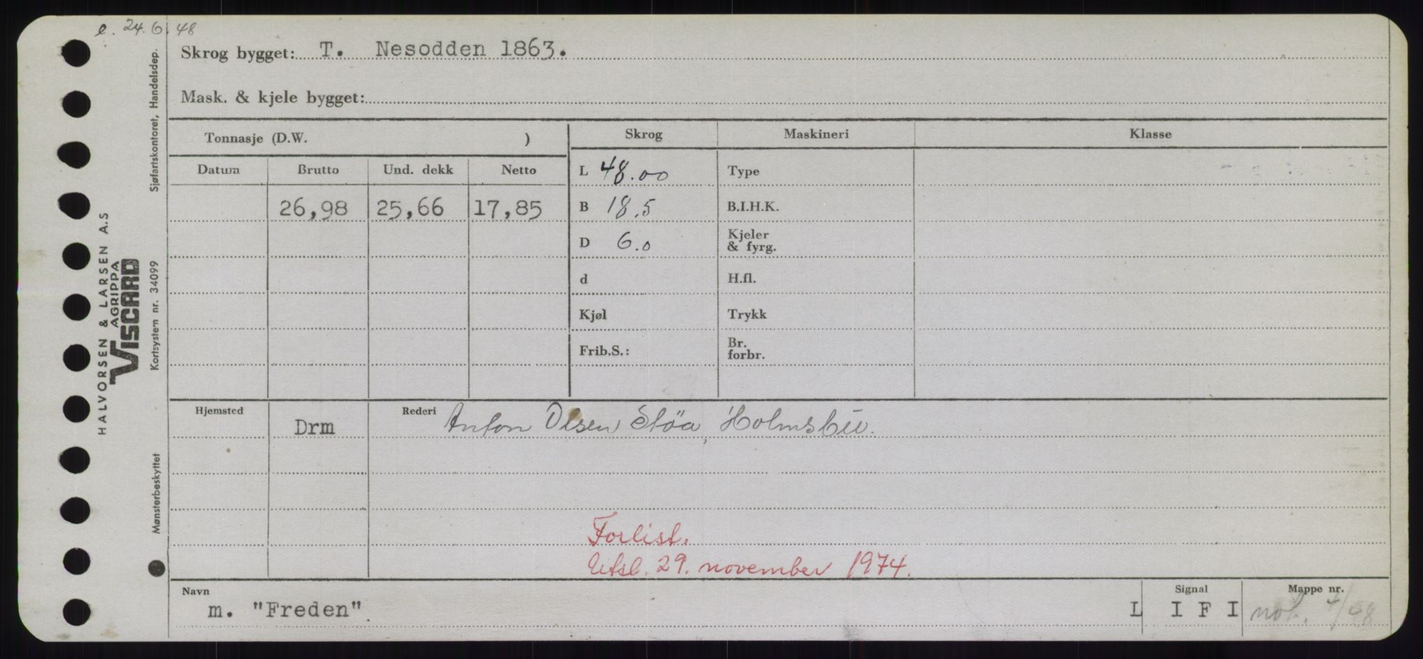 Sjøfartsdirektoratet med forløpere, Skipsmålingen, RA/S-1627/H/Hd/L0011: Fartøy, Fla-Får, s. 339