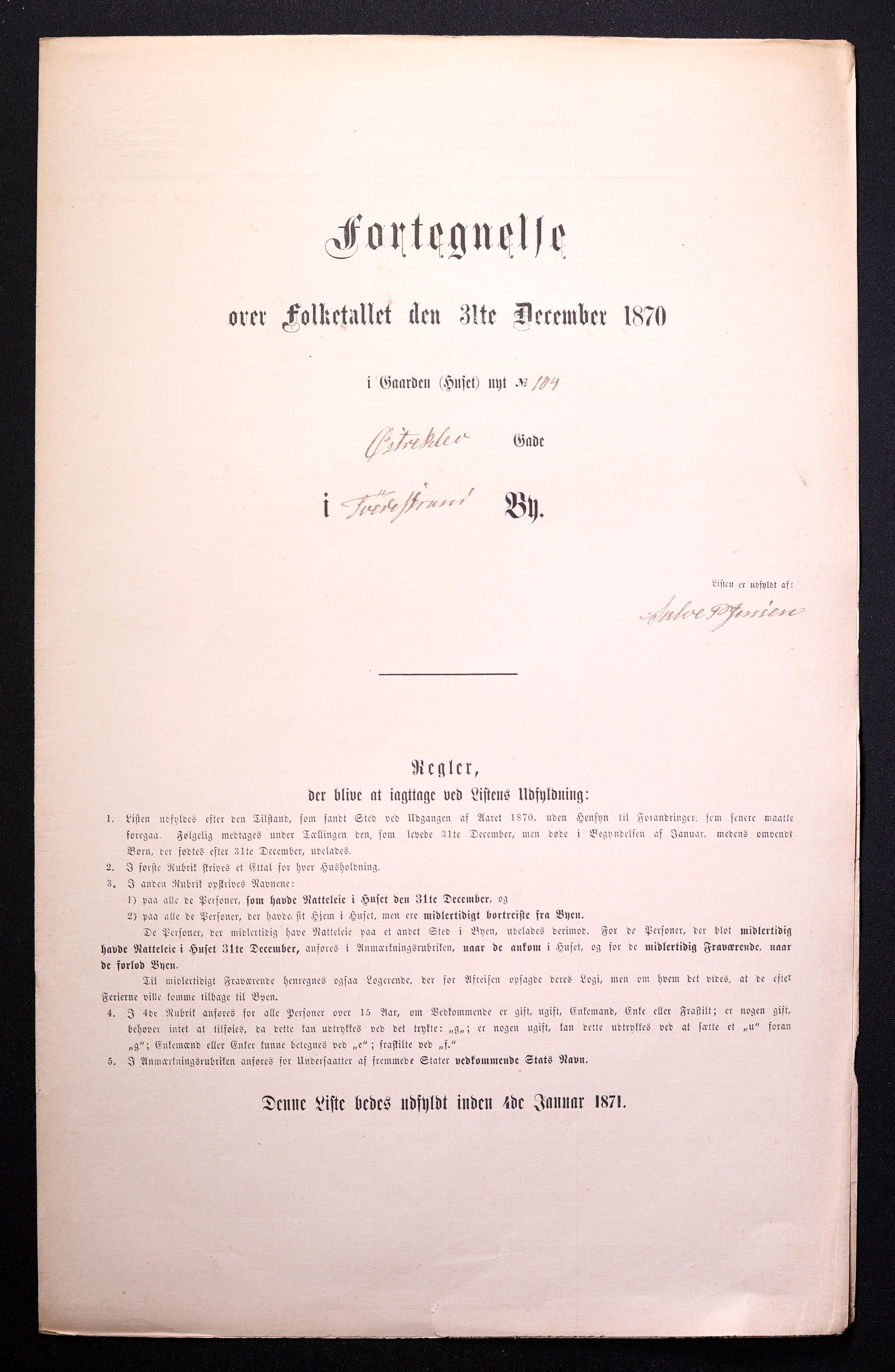 RA, Folketelling 1870 for 0902 Tvedestrand ladested, 1870, s. 195