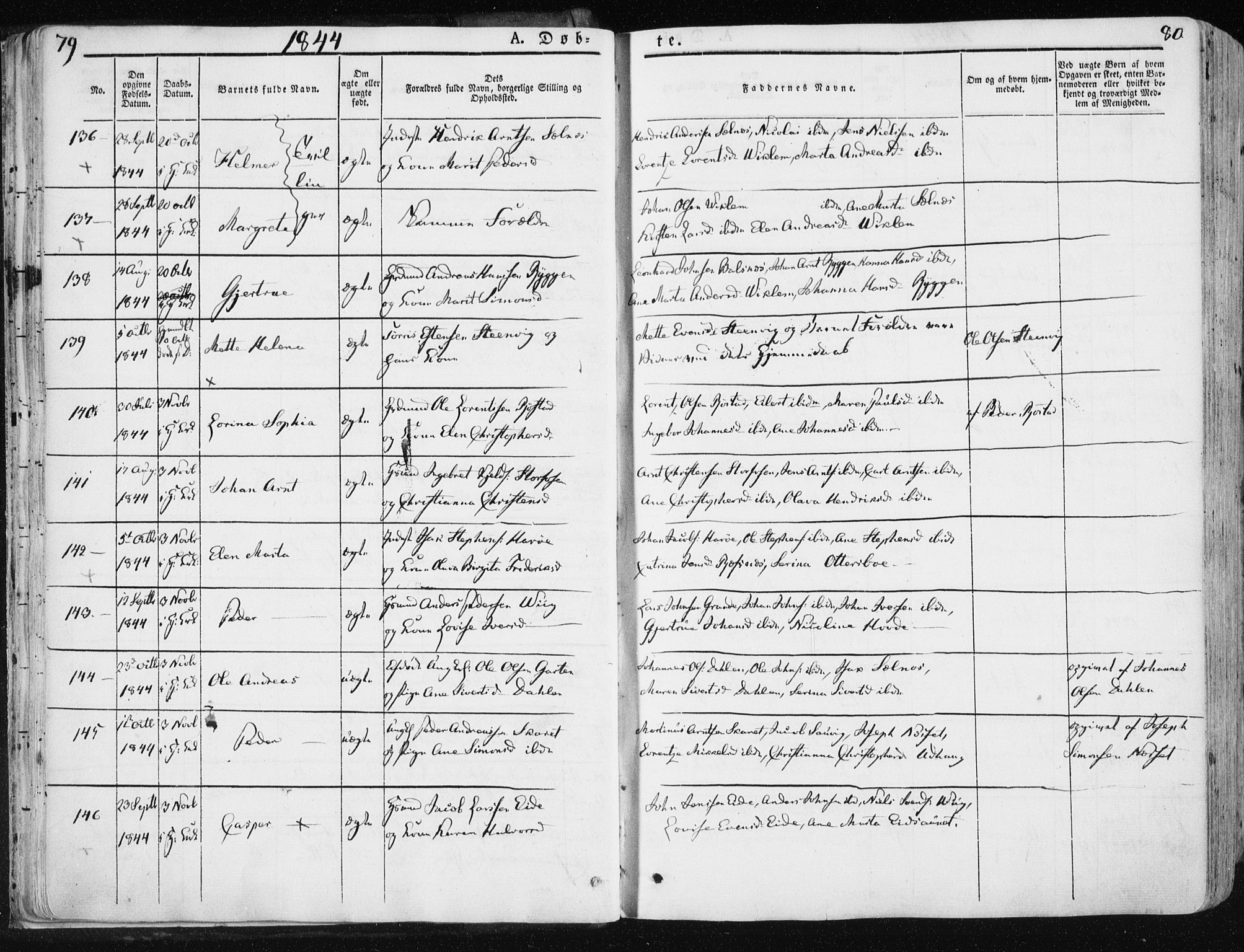 Ministerialprotokoller, klokkerbøker og fødselsregistre - Sør-Trøndelag, SAT/A-1456/659/L0736: Ministerialbok nr. 659A06, 1842-1856, s. 79-80