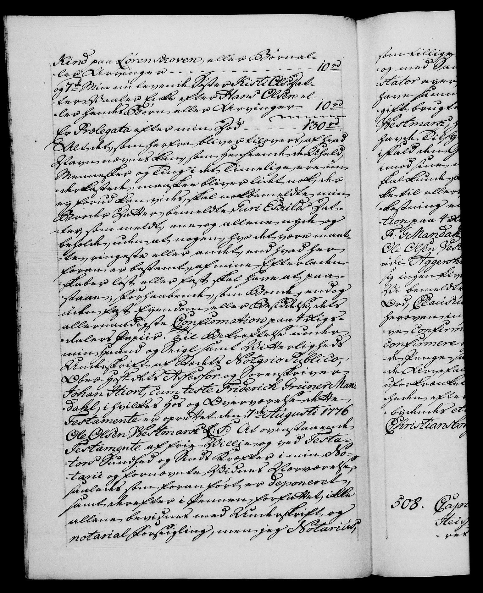 Danske Kanselli 1572-1799, RA/EA-3023/F/Fc/Fca/Fcaa/L0047: Norske registre, 1776-1778, s. 319b
