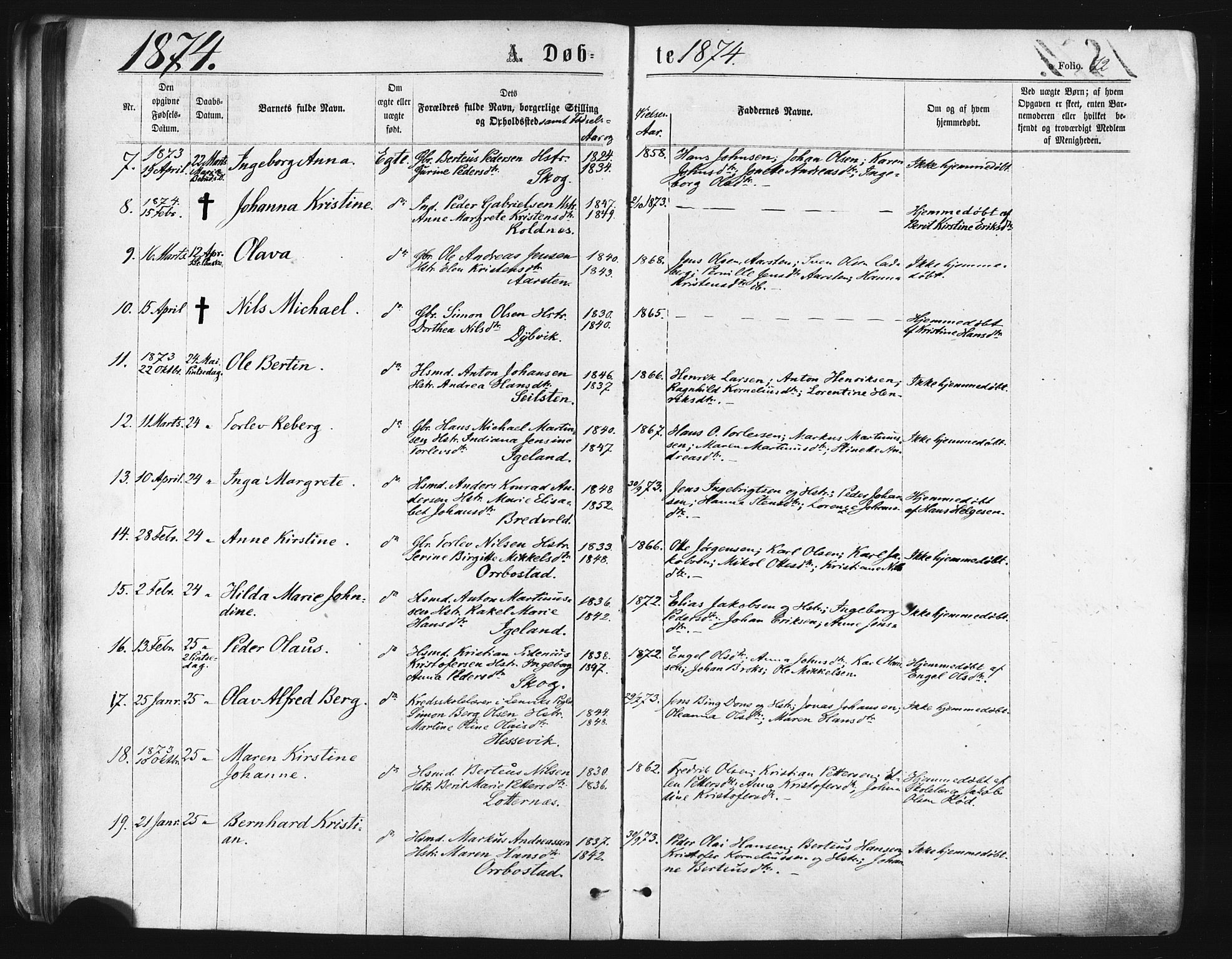 Ibestad sokneprestembete, AV/SATØ-S-0077/H/Ha/Haa/L0010kirke: Ministerialbok nr. 10, 1869-1879, s. 72