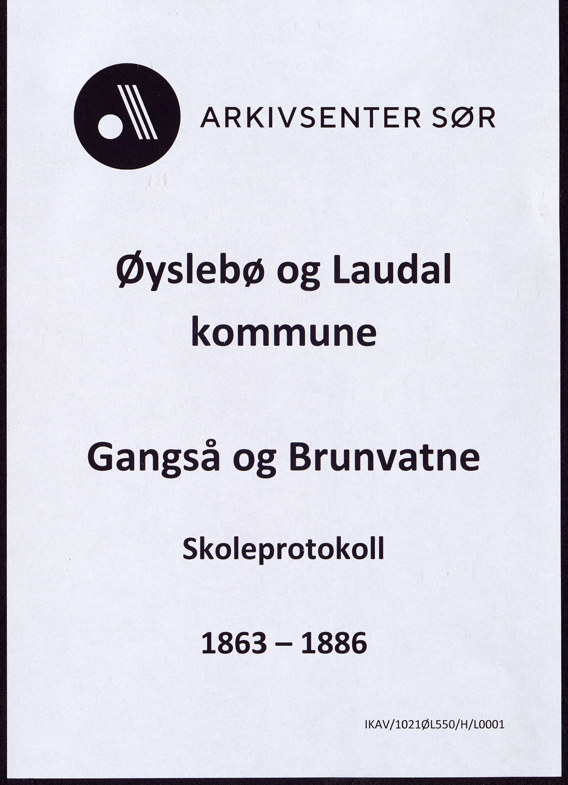 Øyslebø og Laudal kommune - Gangså og Brunvatne Kretsskole, ARKSOR/1021ØL550/H/L0001: Protokoll, 1863-1885