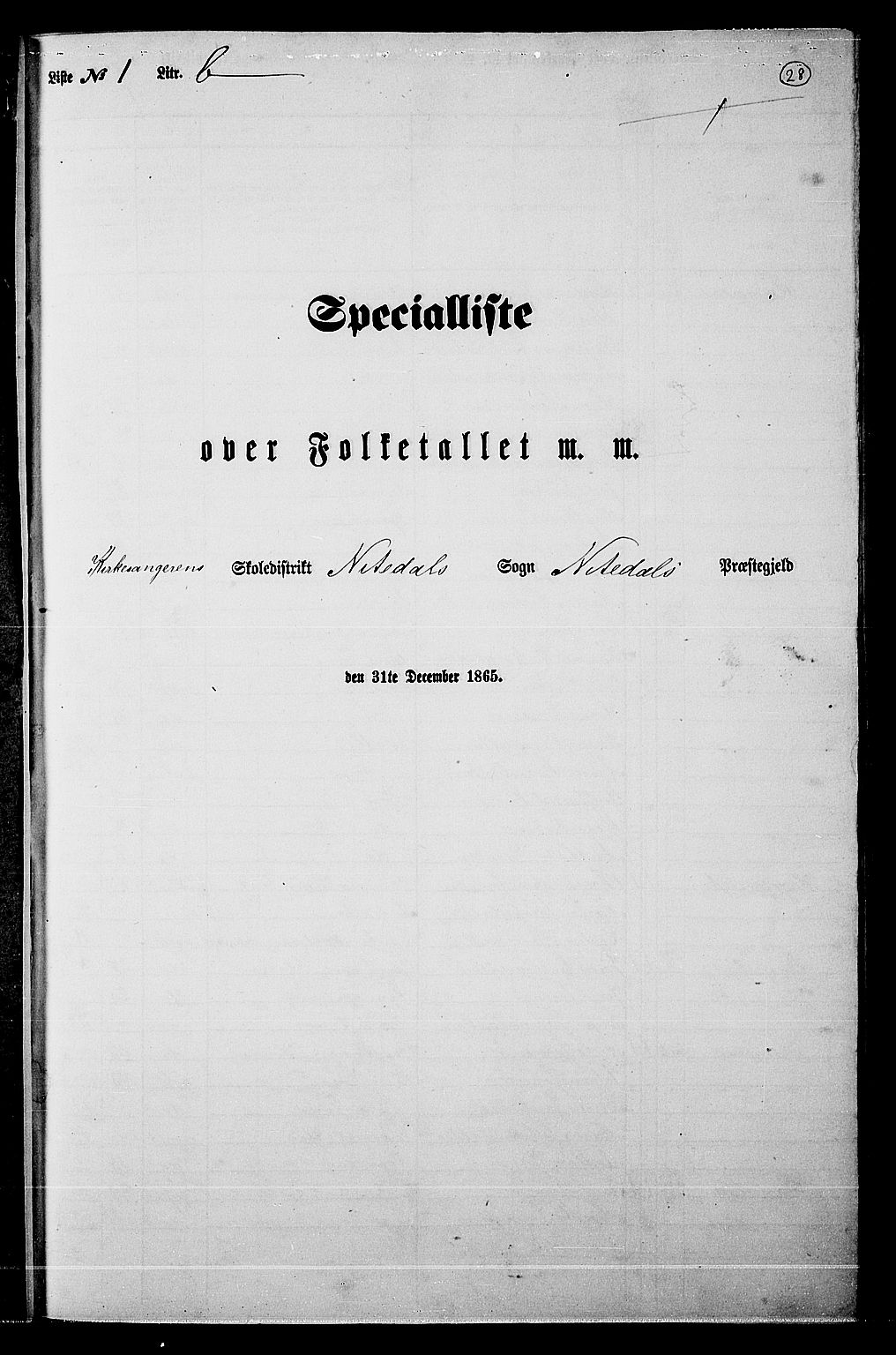 RA, Folketelling 1865 for 0233P Nittedal prestegjeld, 1865, s. 29