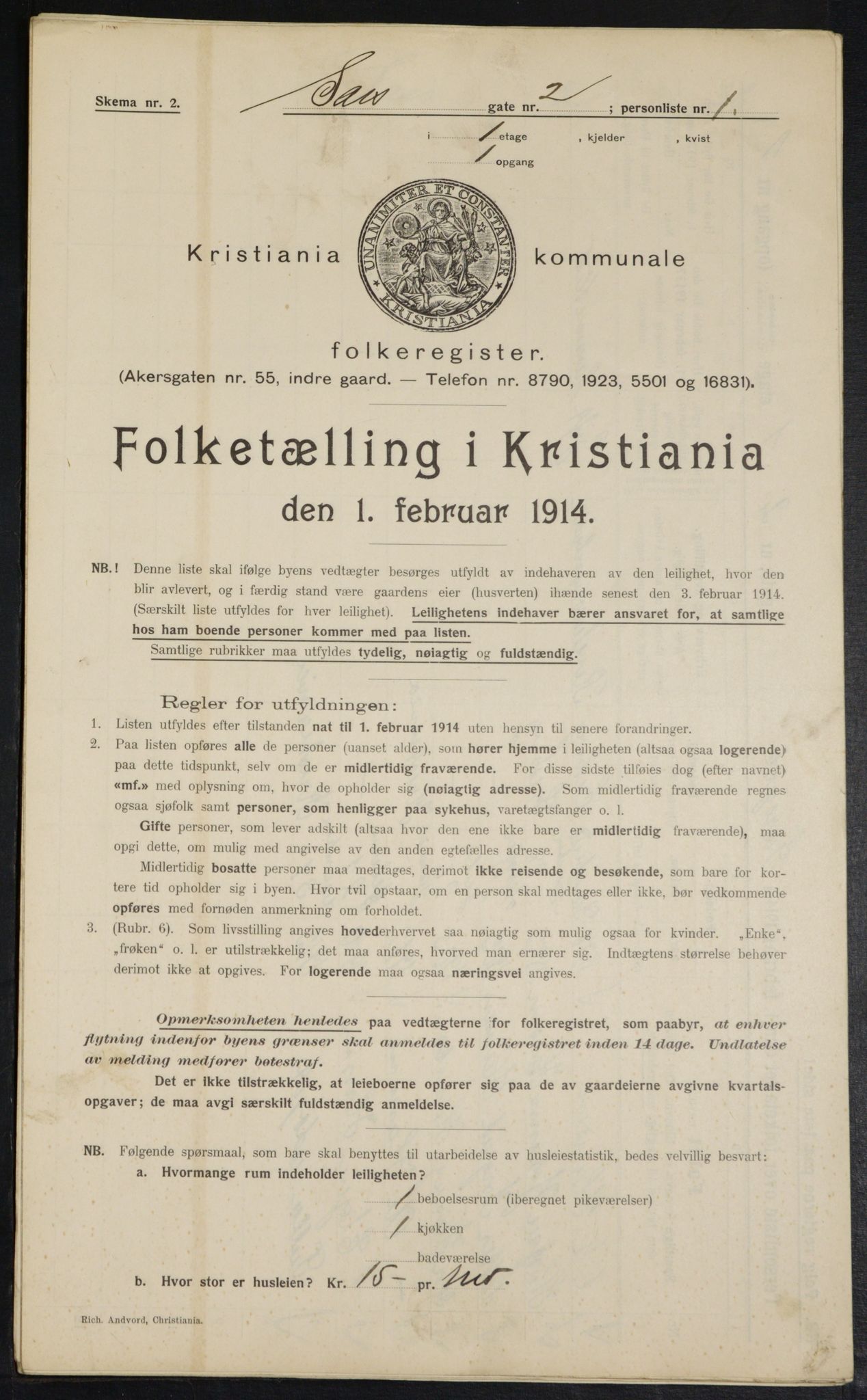 OBA, Kommunal folketelling 1.2.1914 for Kristiania, 1914, s. 89062