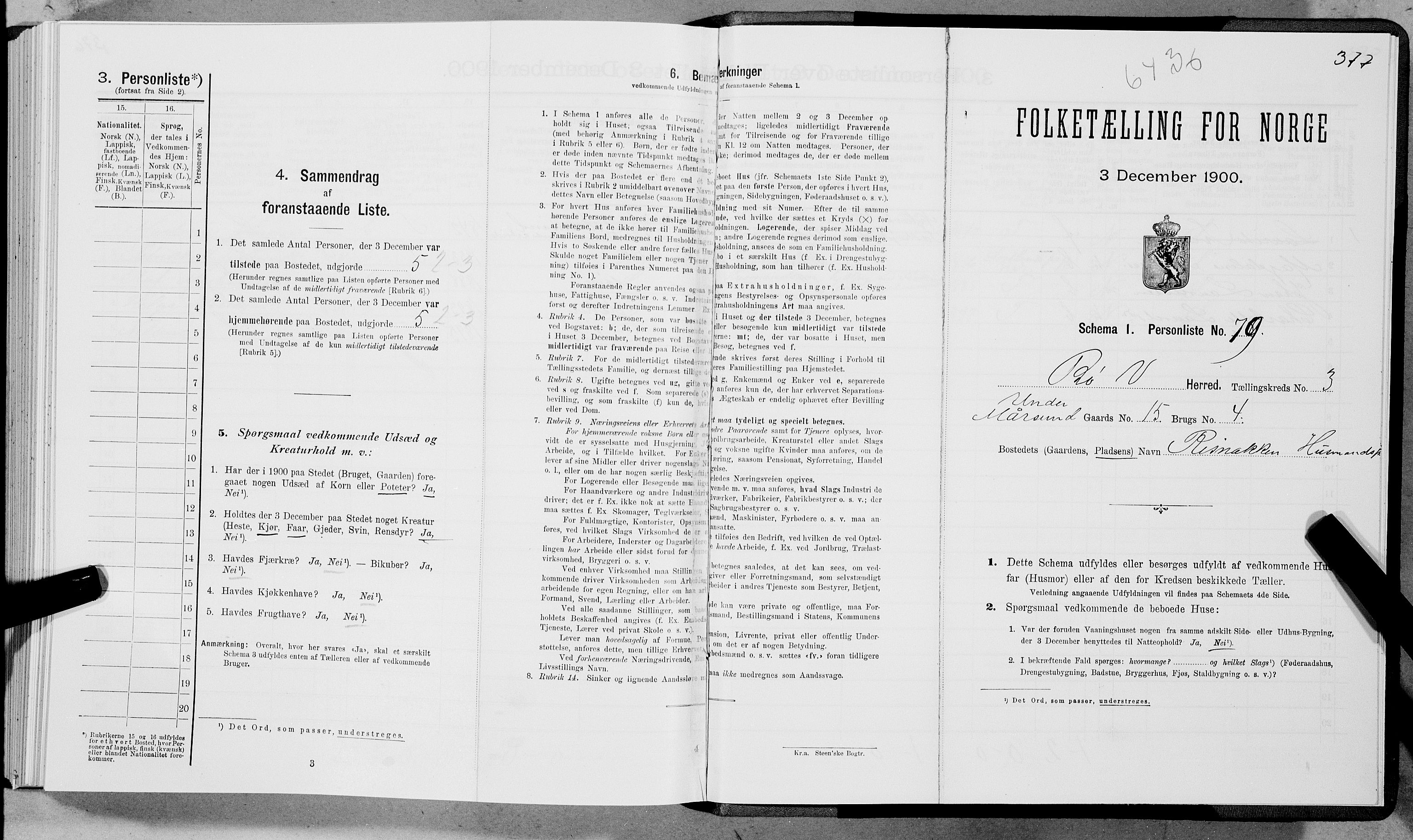 SAT, Folketelling 1900 for 1867 Bø herred, 1900, s. 403