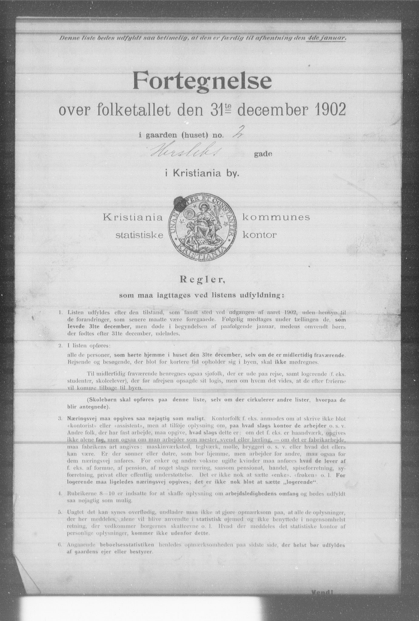 OBA, Kommunal folketelling 31.12.1902 for Kristiania kjøpstad, 1902, s. 7493